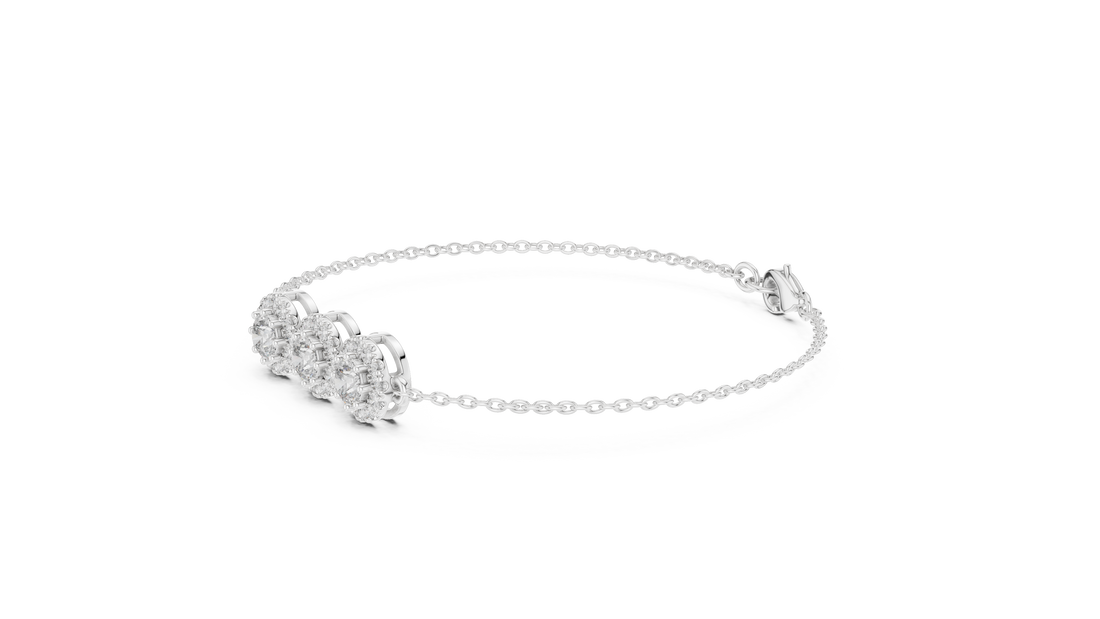 Triple Halo Diamond Bracelet