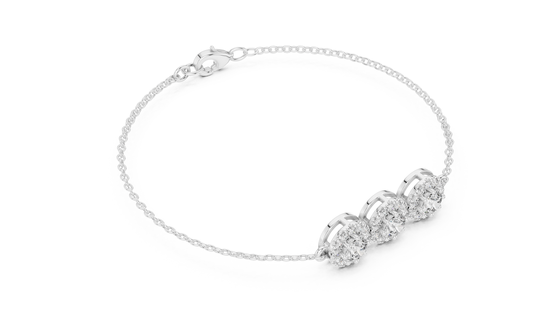 Triple Halo Diamond Bracelet