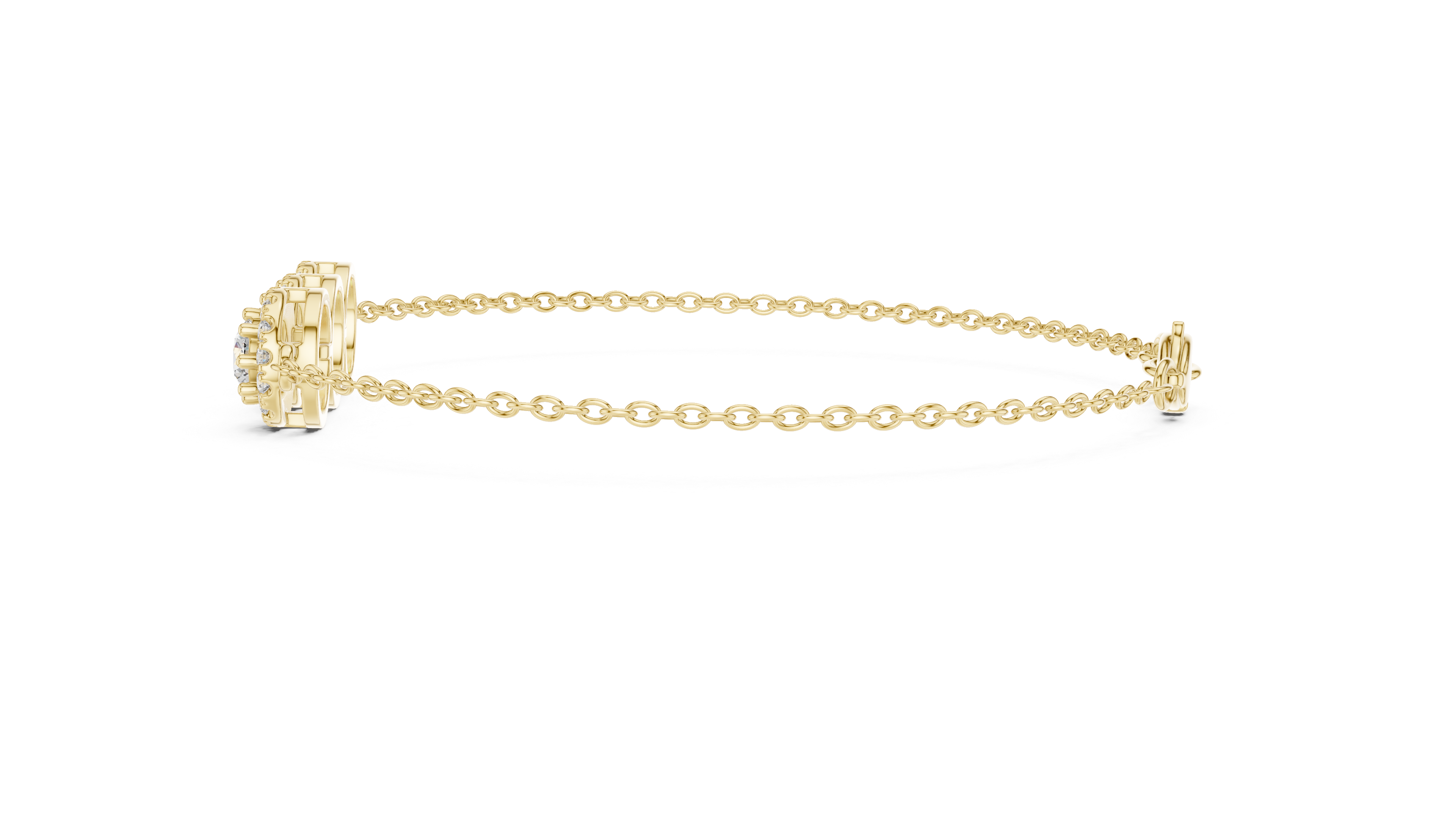 Triple Halo Diamond Bracelet