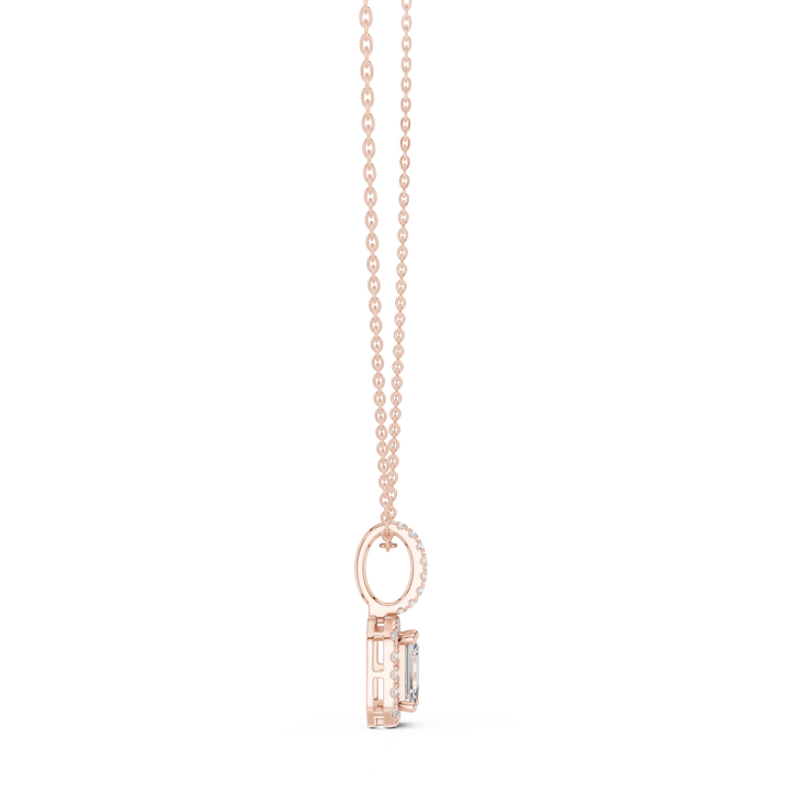 Emerald-Cut Pavé Drop Pendant Necklace