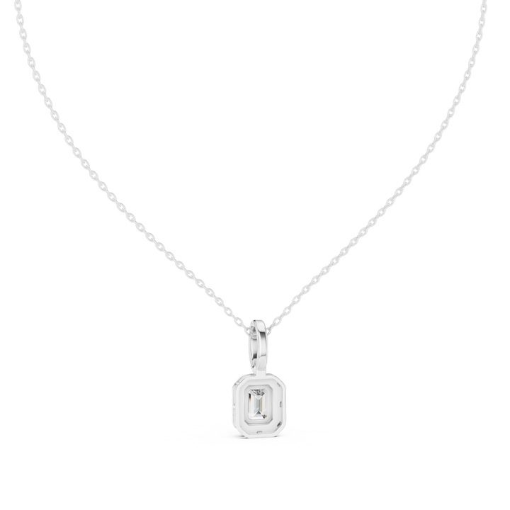 Emerald-Cut Pavé Drop Pendant Necklace