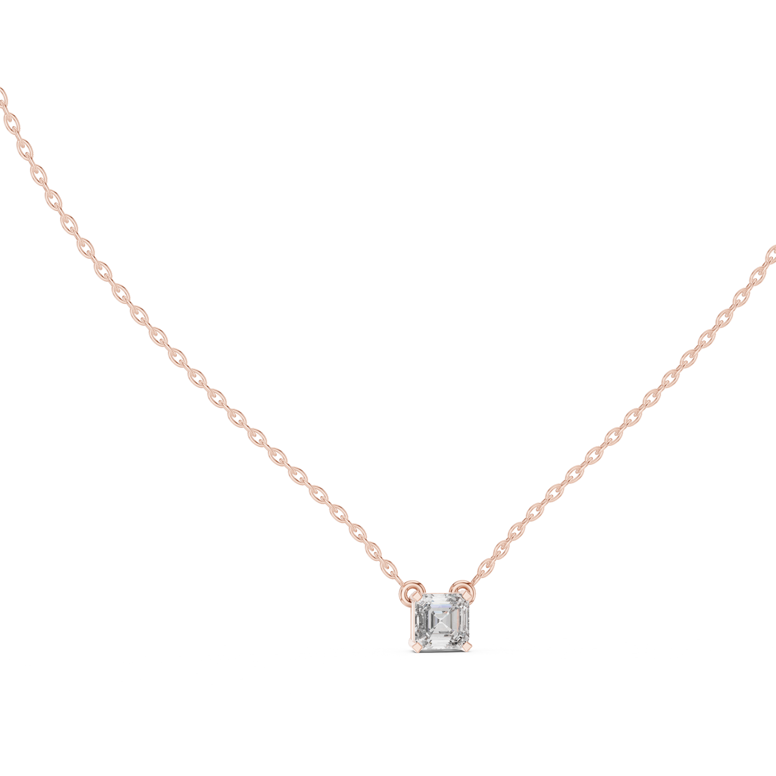 Asscher-Cut Solitaire Pendant Necklace