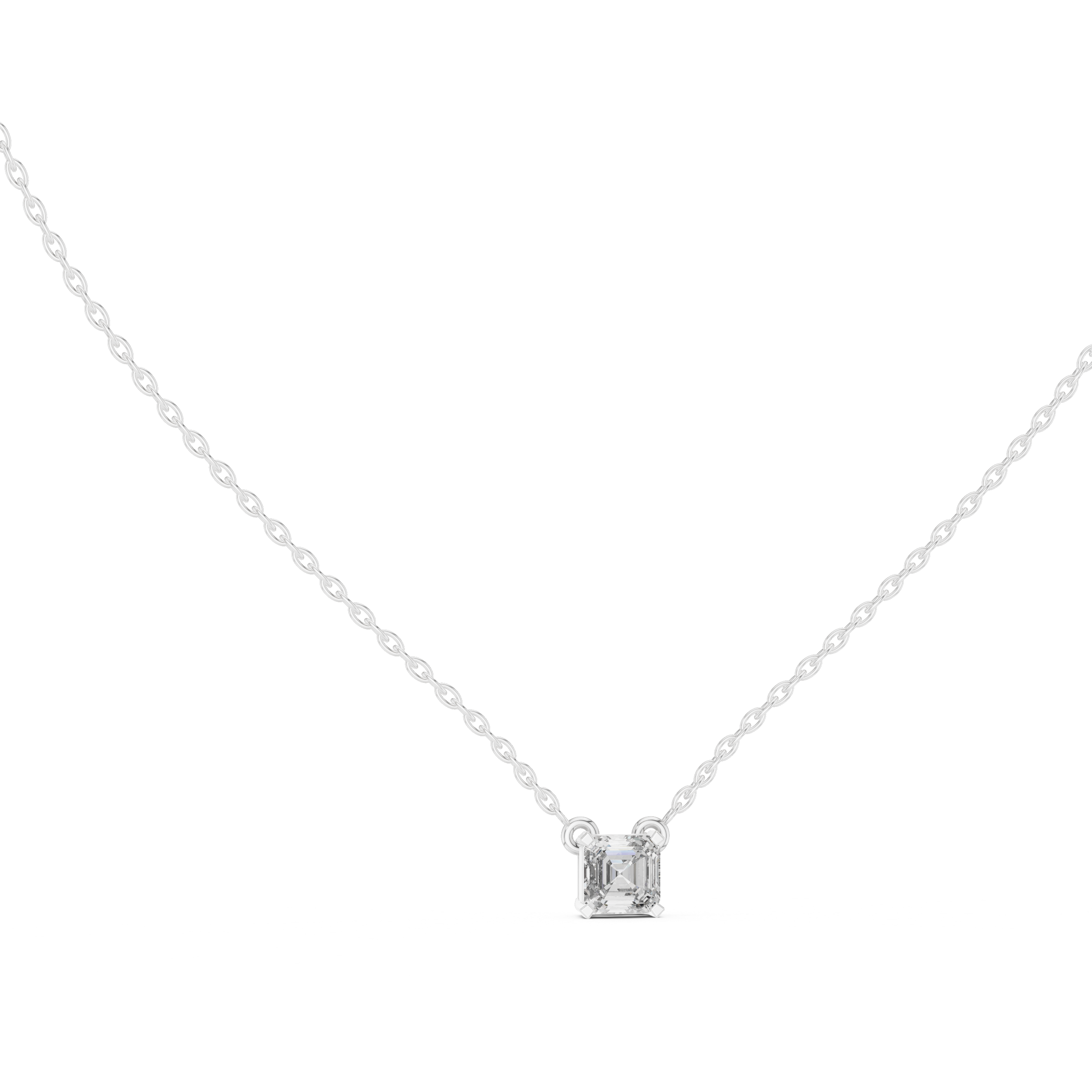 Asscher-Cut Solitaire Pendant Necklace