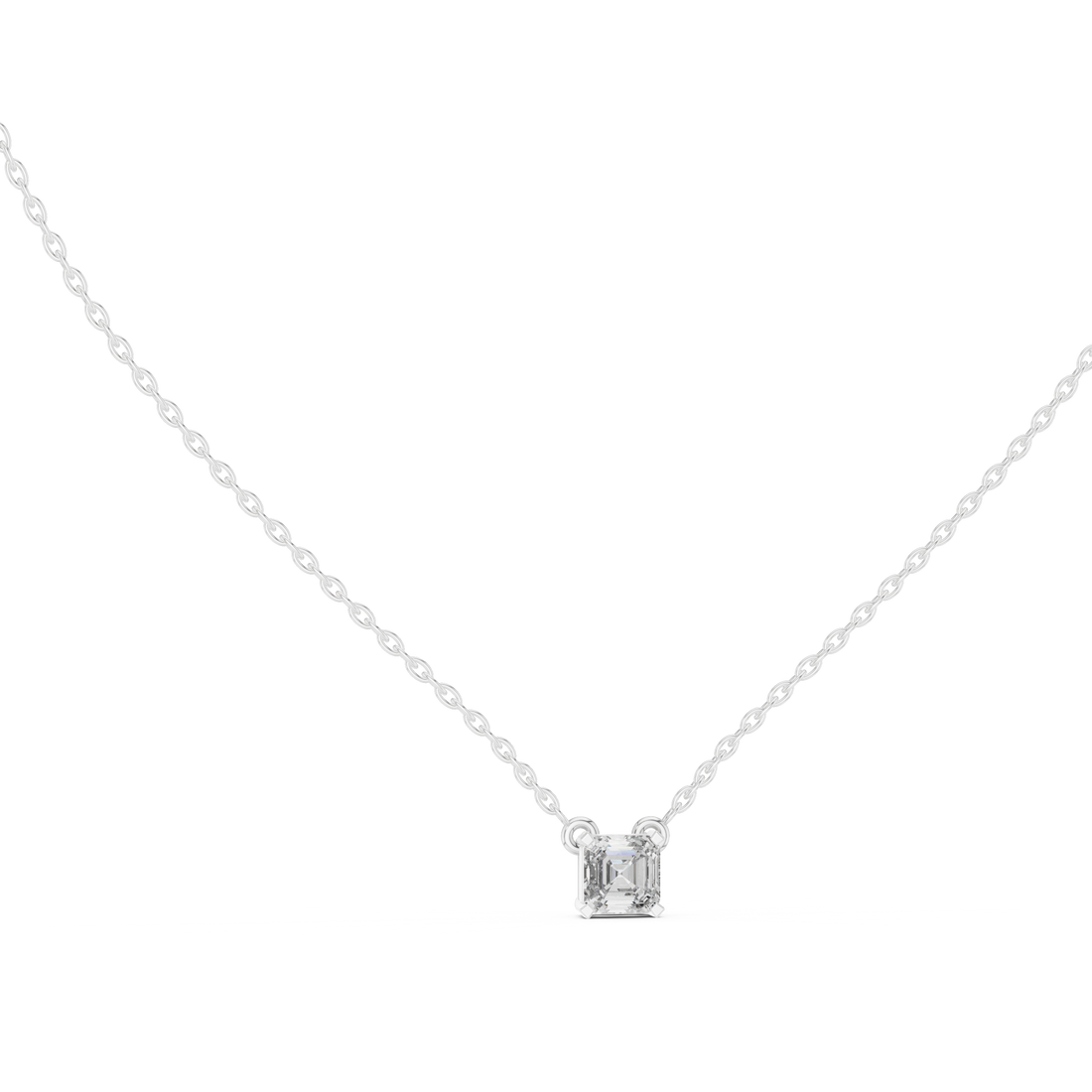 Asscher-Cut Solitaire Pendant Necklace