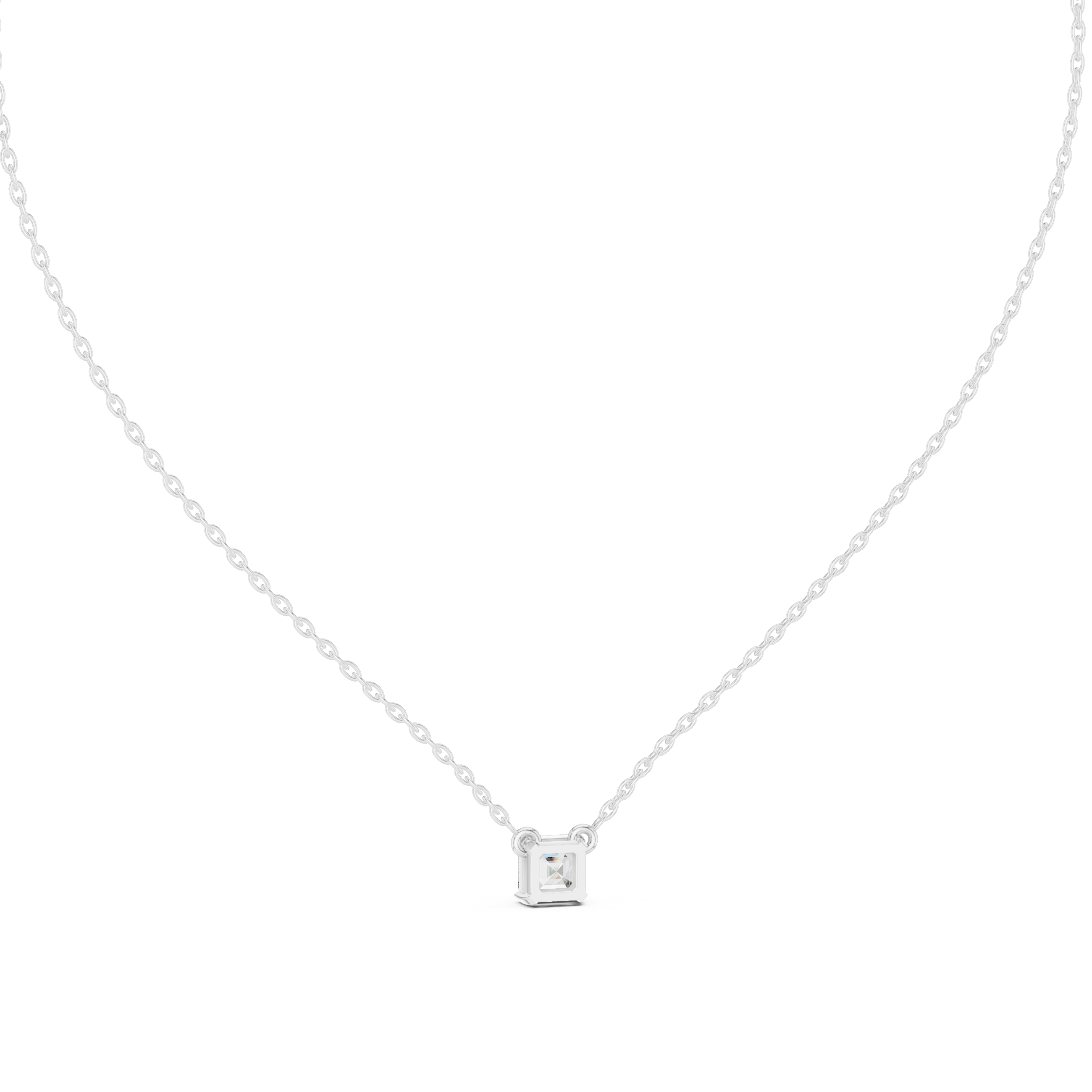 Asscher-Cut Solitaire Pendant Necklace