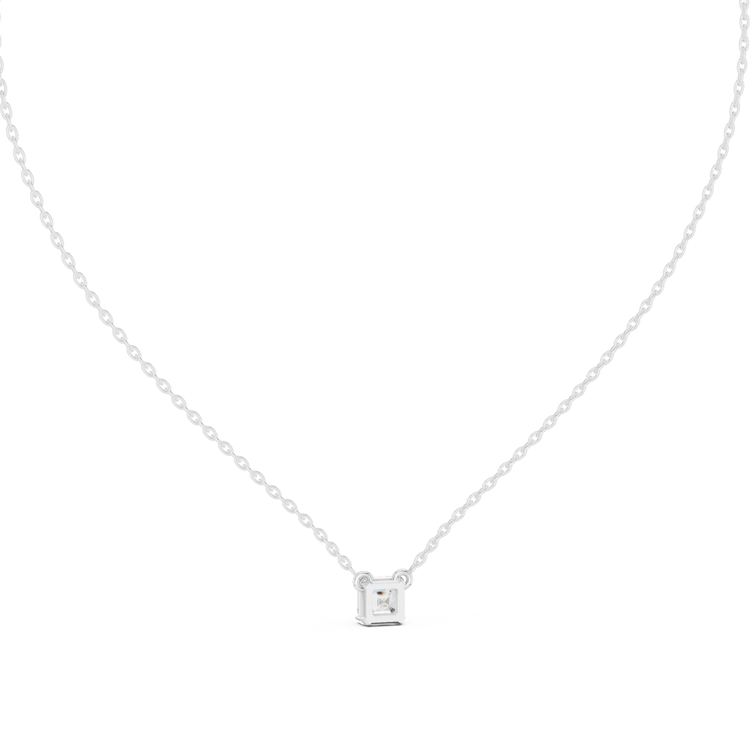 Asscher-Cut Solitaire Pendant Necklace