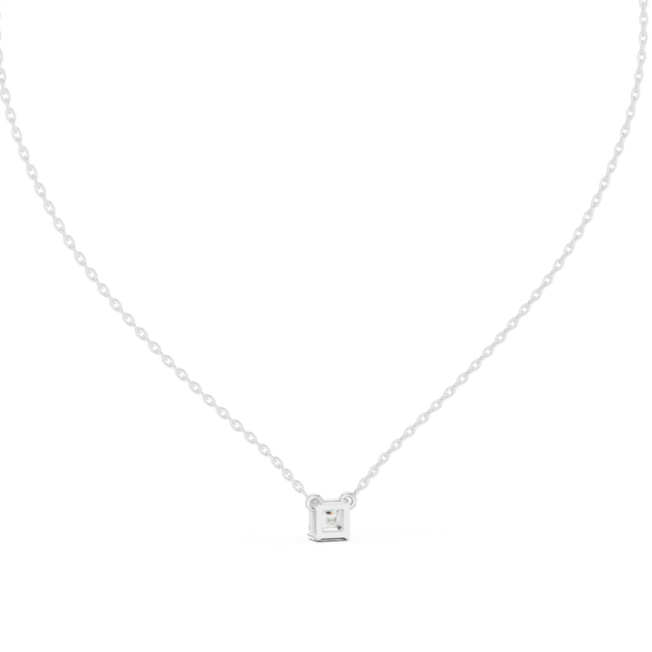 Asscher-Cut Solitaire Pendant Necklace