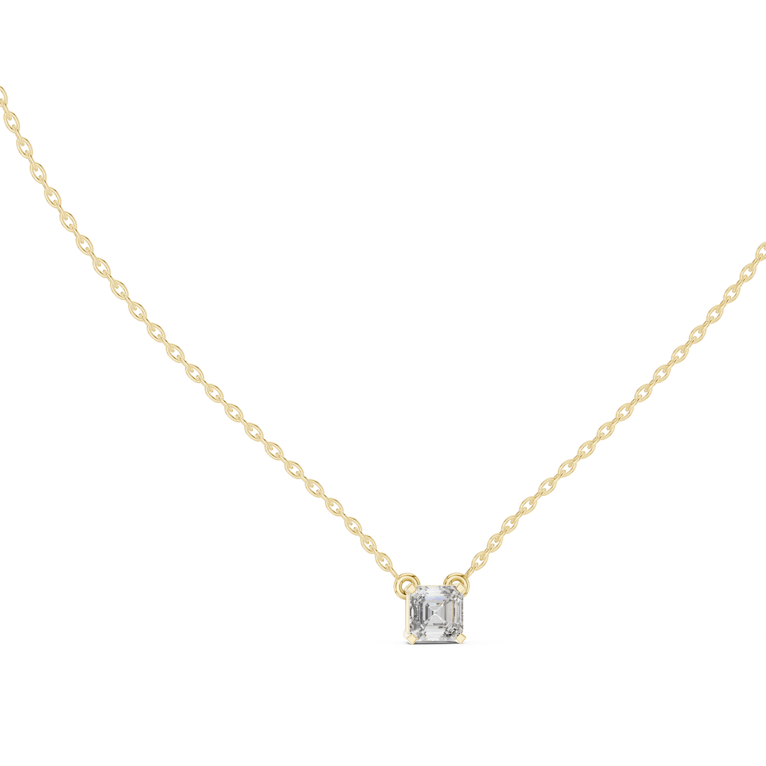 Asscher-Cut Solitaire Pendant Necklace
