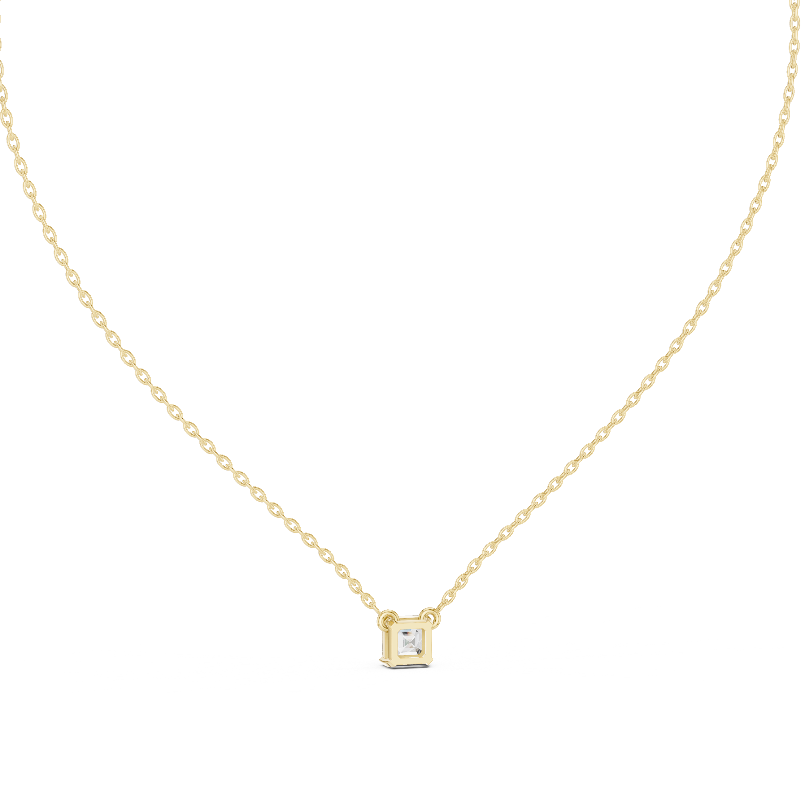 Asscher-Cut Solitaire Pendant Necklace
