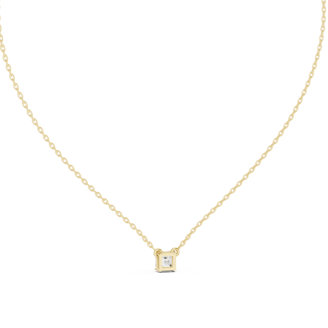 Asscher-Cut Solitaire Pendant Necklace