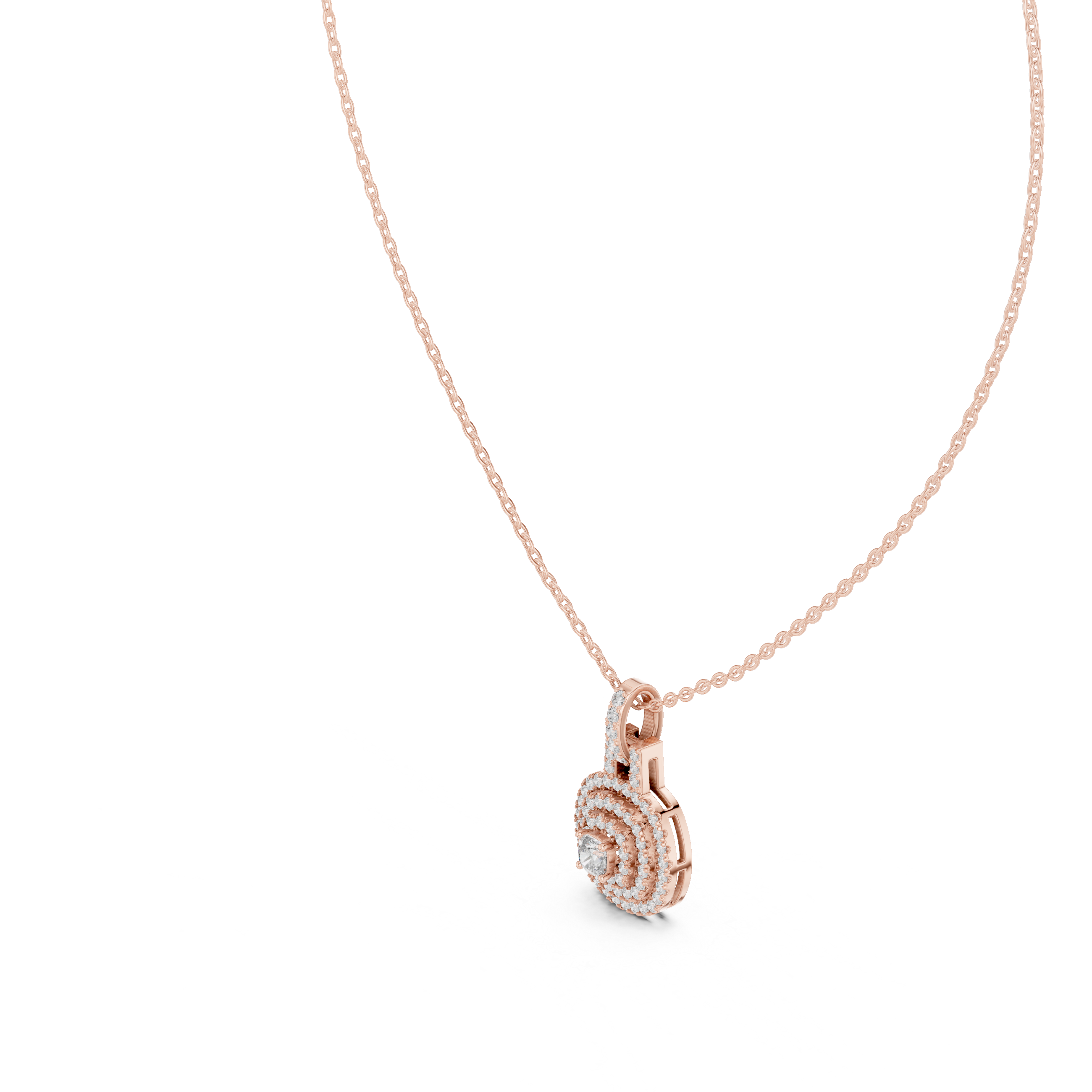 Diamond Halo Pendant Necklace