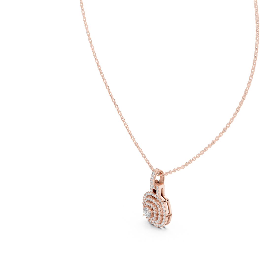 Diamond Halo Pendant Necklace