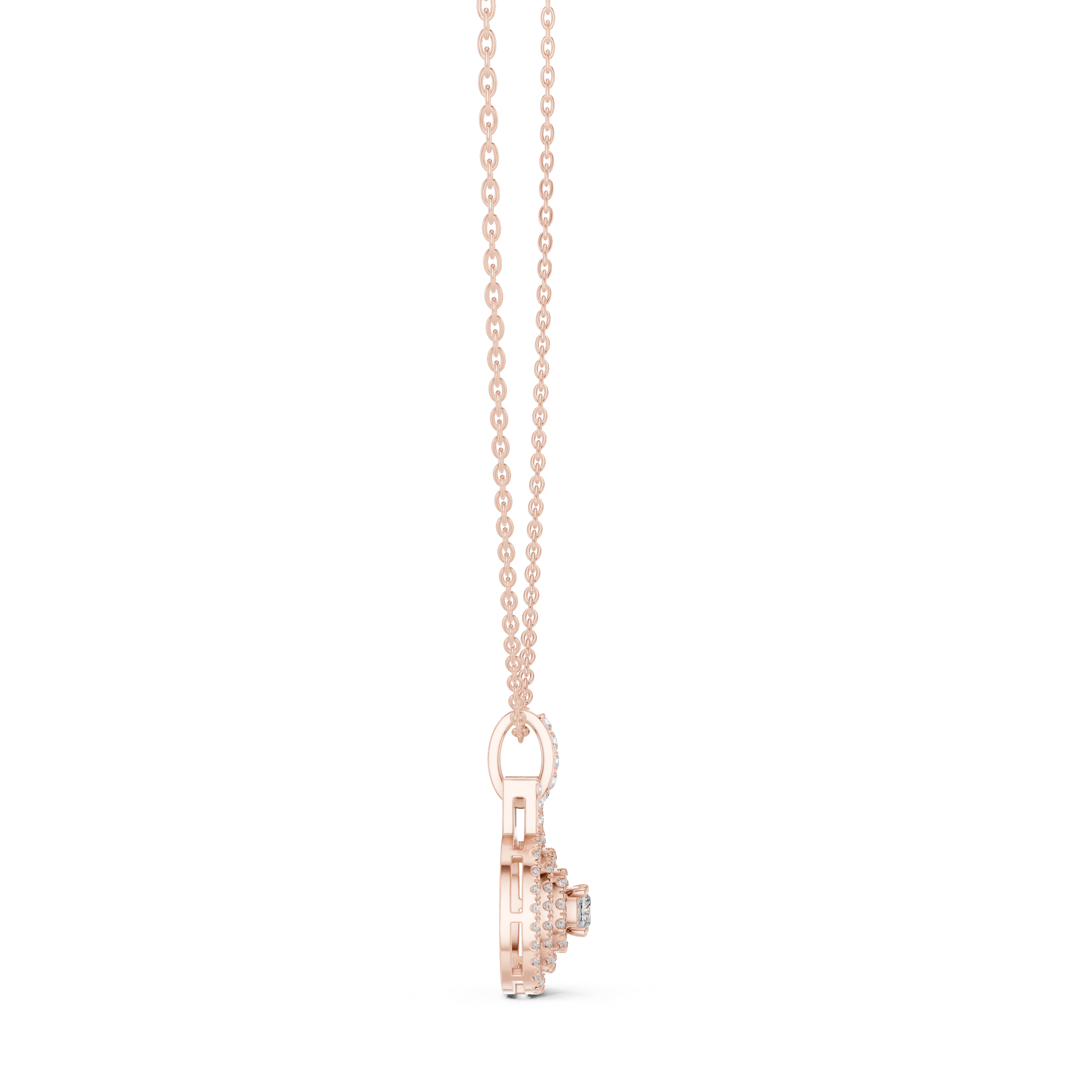 Diamond Halo Pendant Necklace