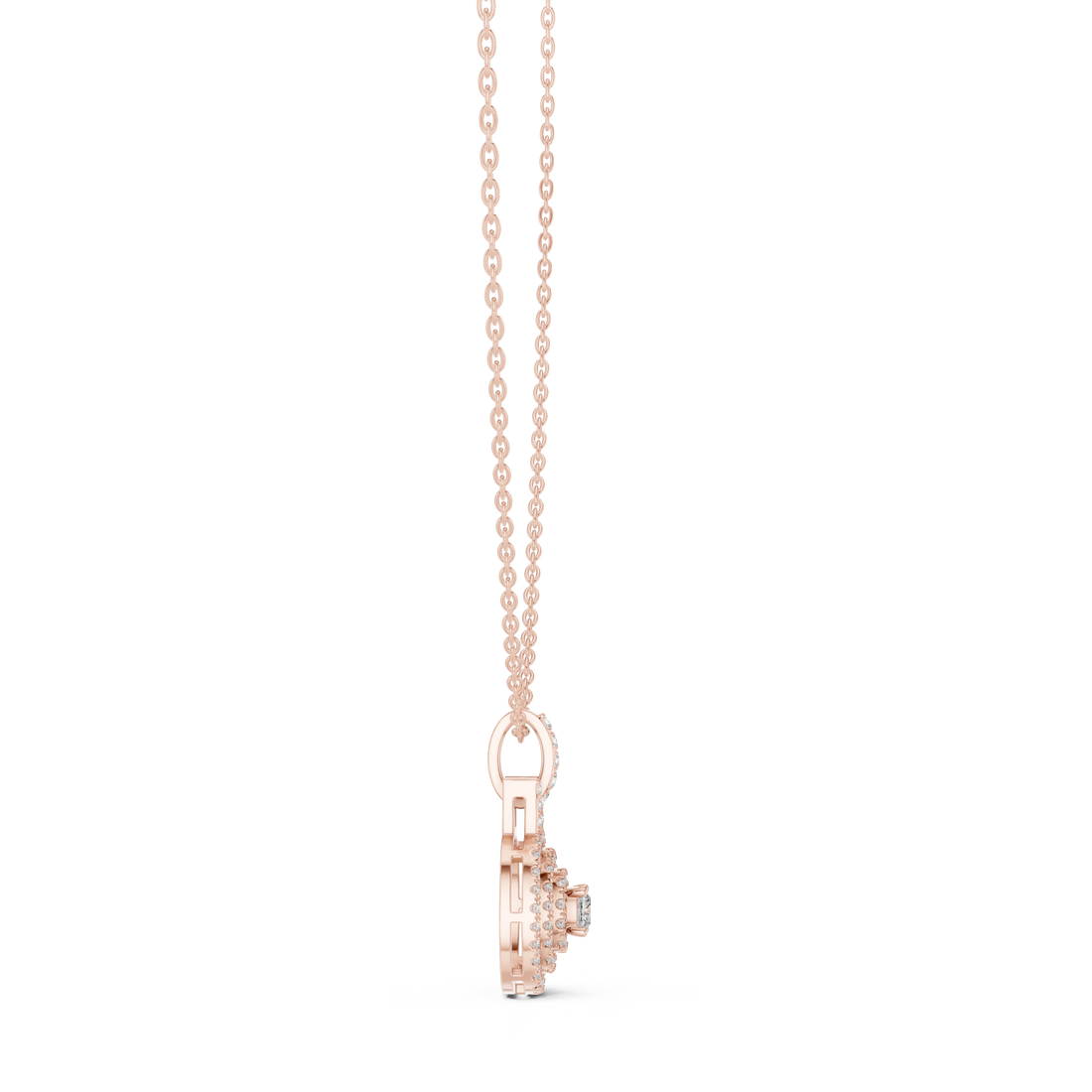 Diamond Halo Pendant Necklace