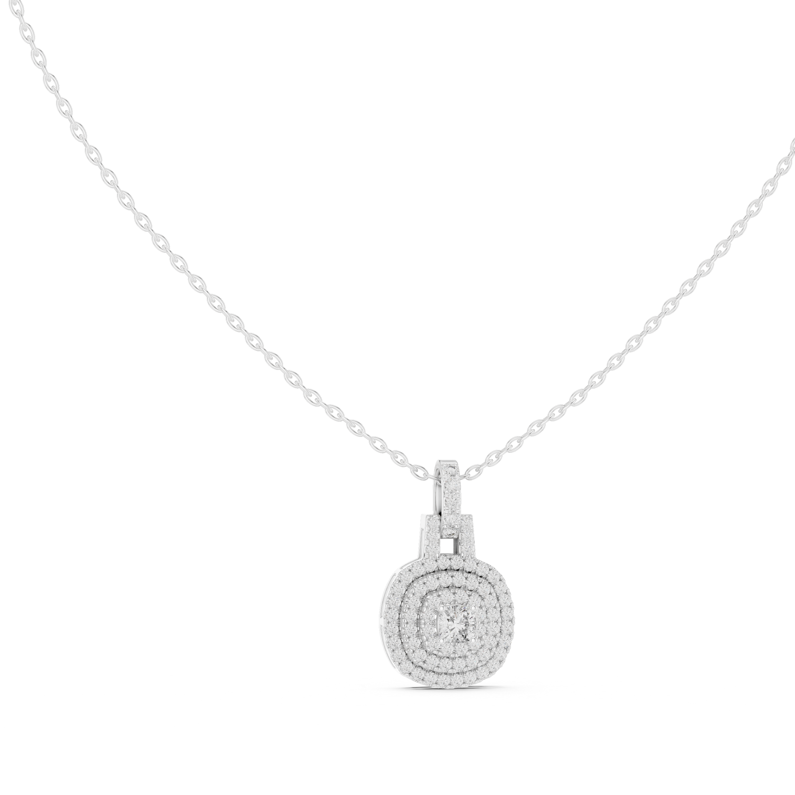 Diamond Halo Pendant Necklace