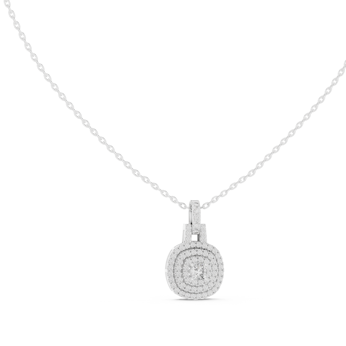 Diamond Halo Pendant Necklace