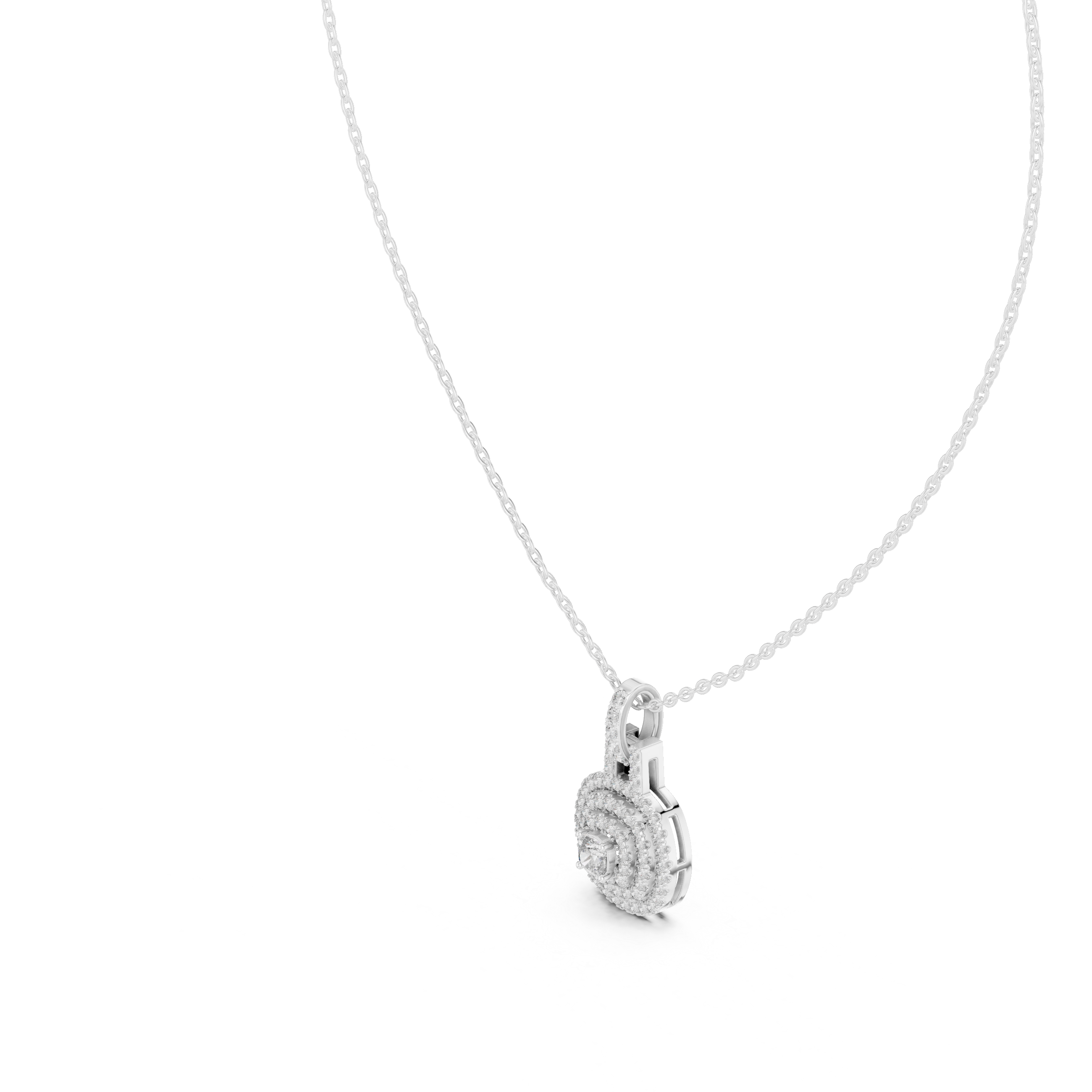 Diamond Halo Pendant Necklace