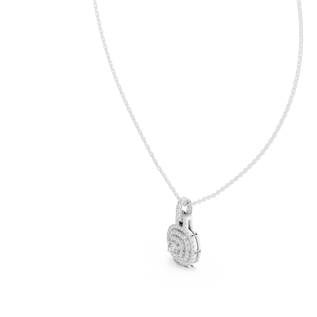 Diamond Halo Pendant Necklace