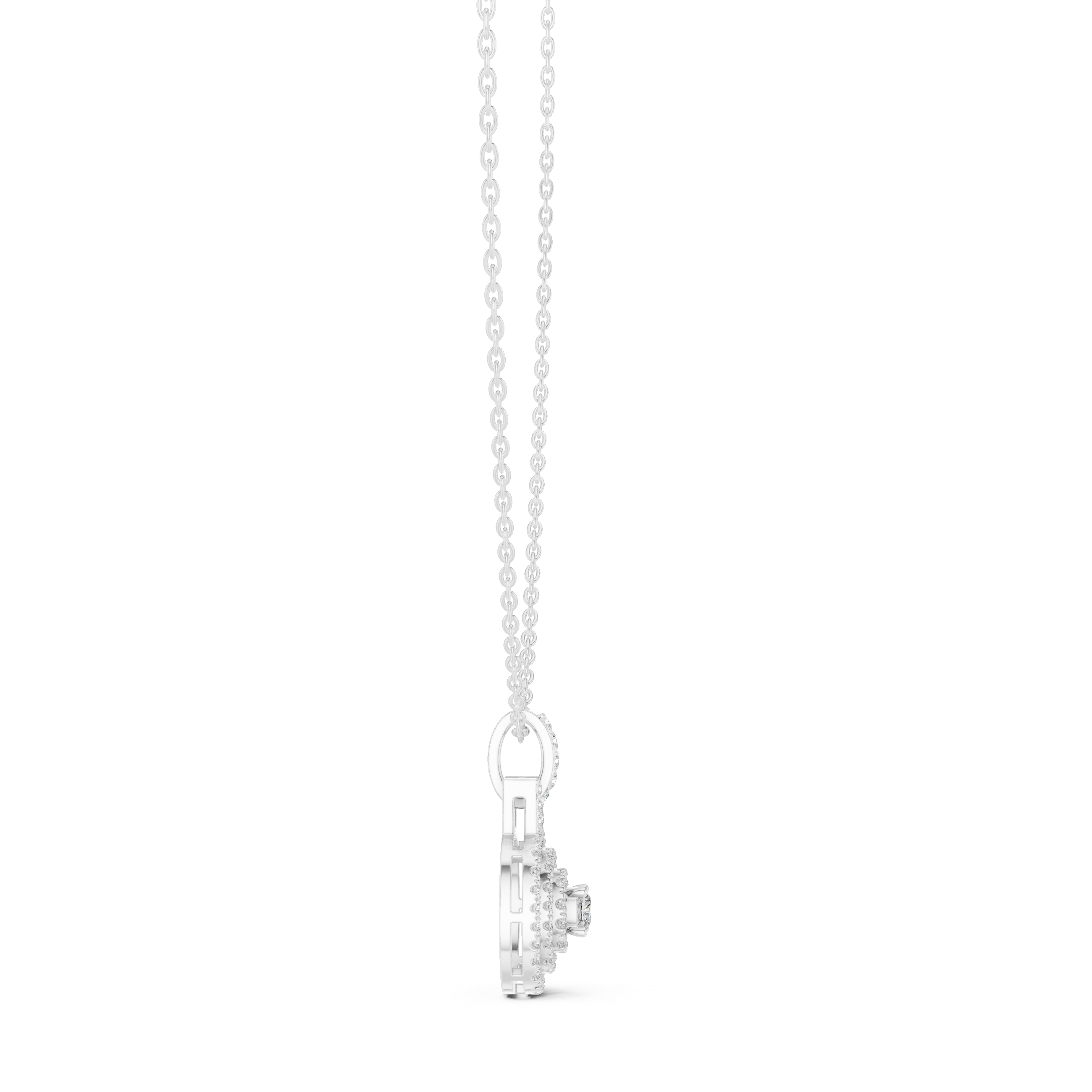 Diamond Halo Pendant Necklace