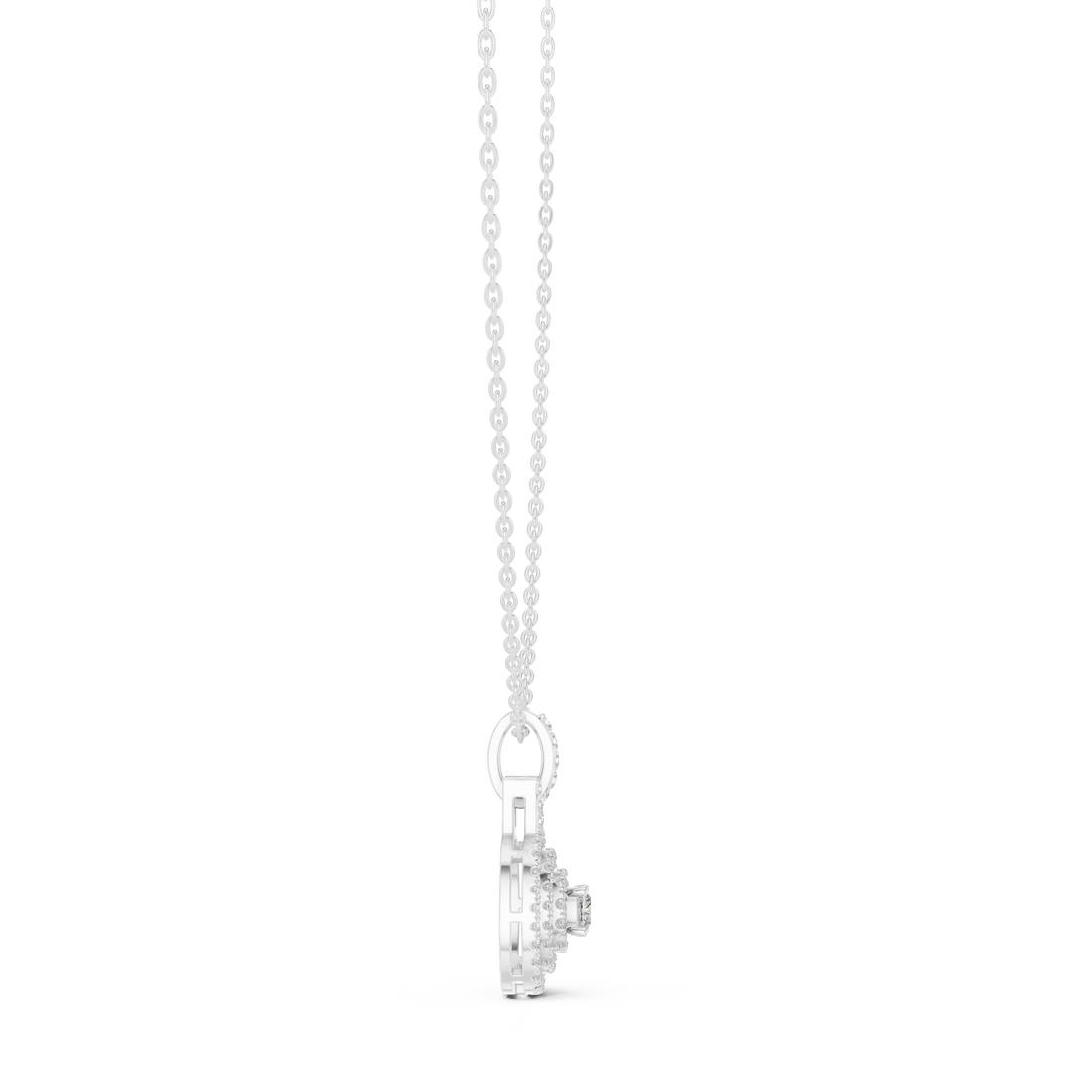 Diamond Halo Pendant Necklace