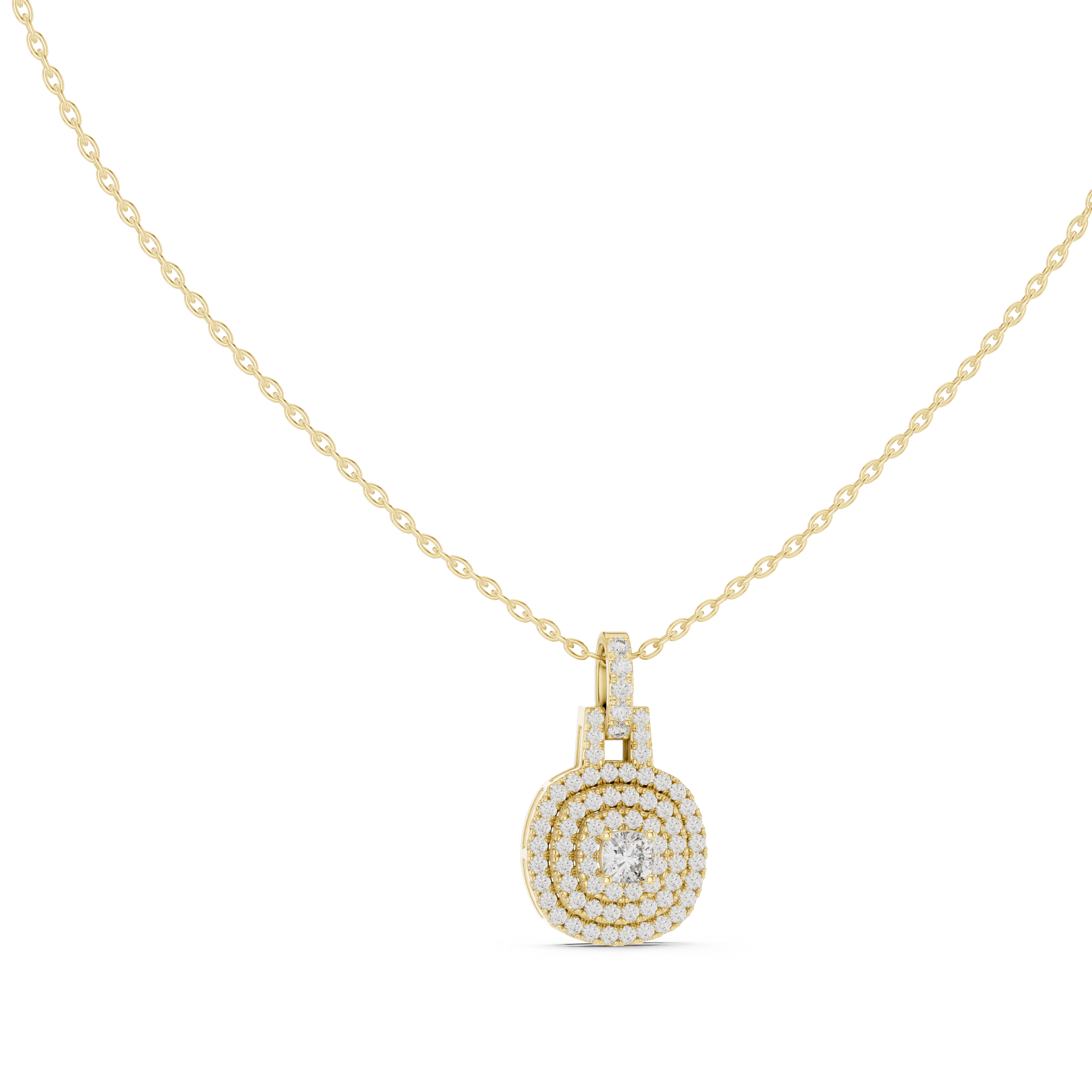 Diamond Halo Pendant Necklace
