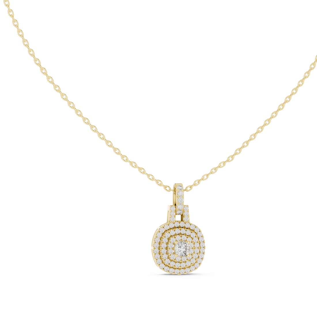Diamond Halo Pendant Necklace