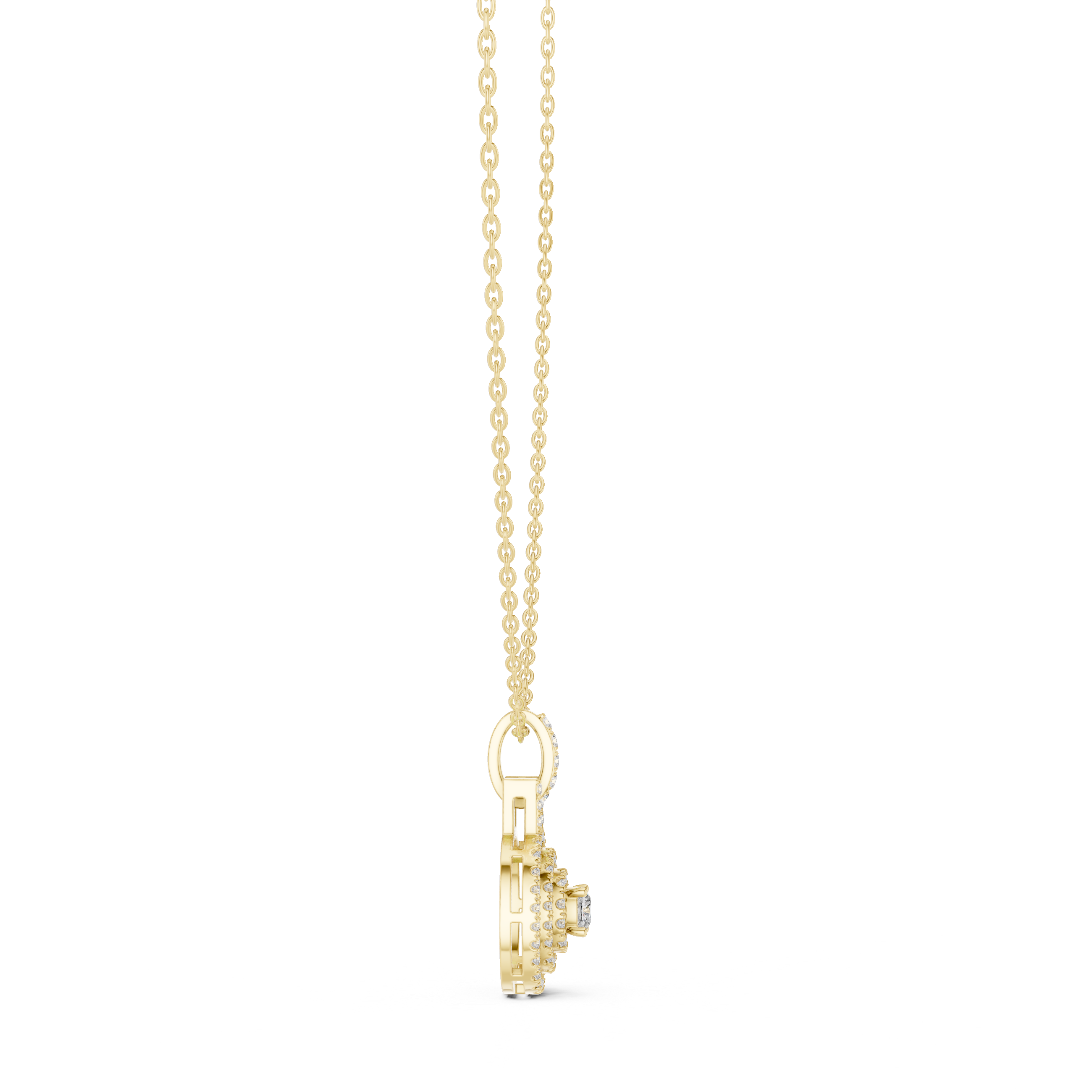 Diamond Halo Pendant Necklace