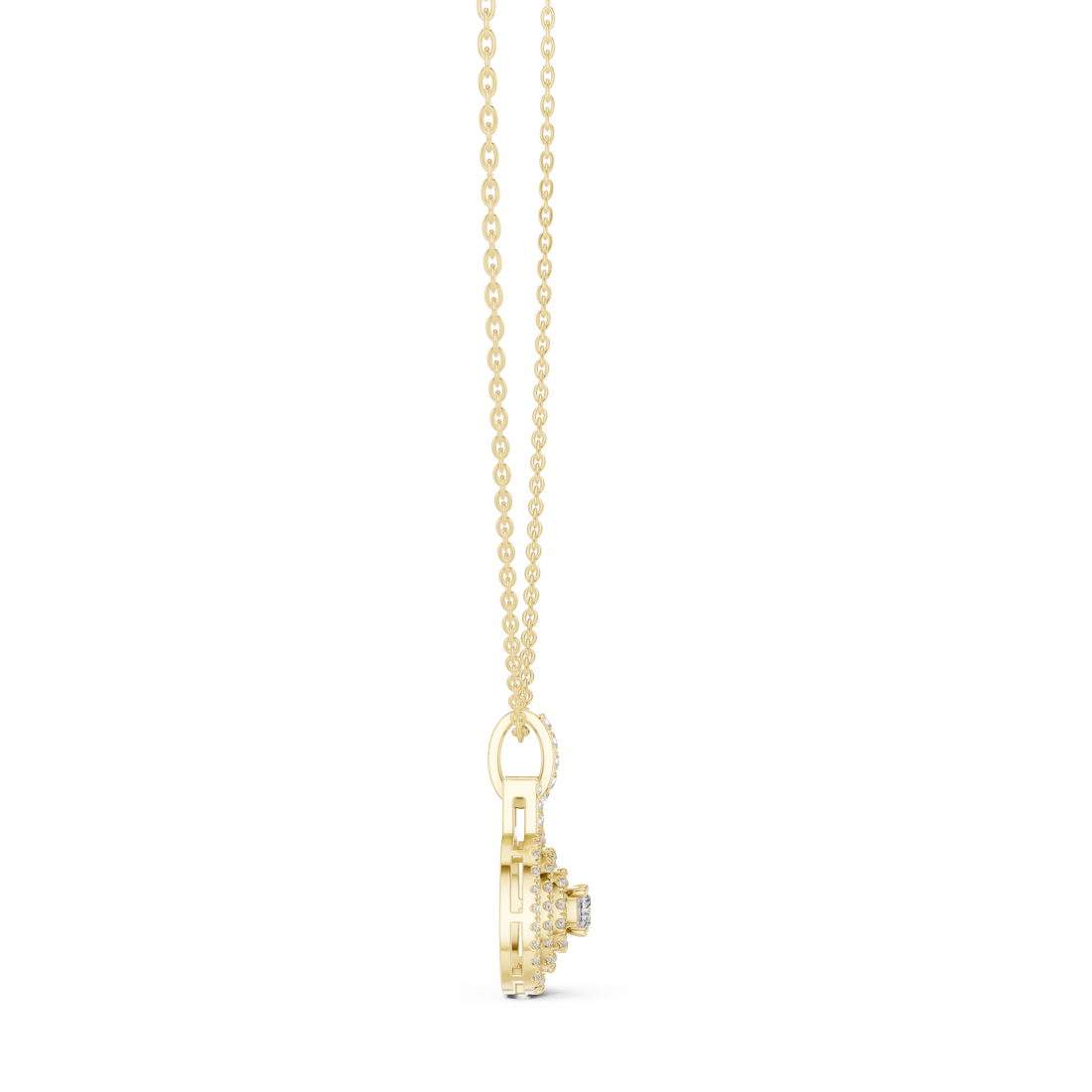 Diamond Halo Pendant Necklace