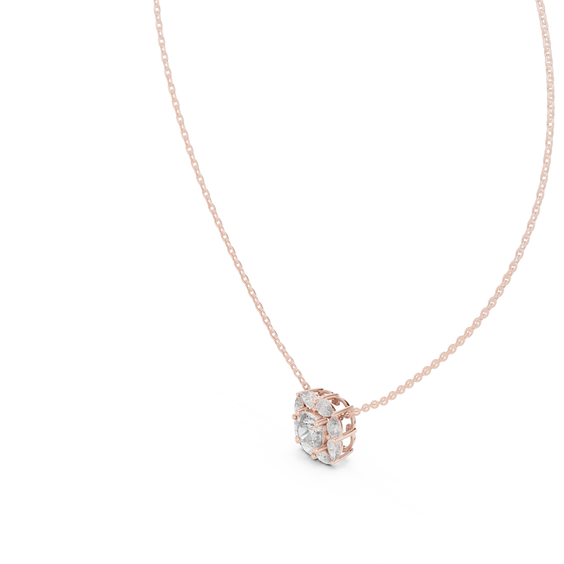 Cushion Halo Diamond Pendant Necklace