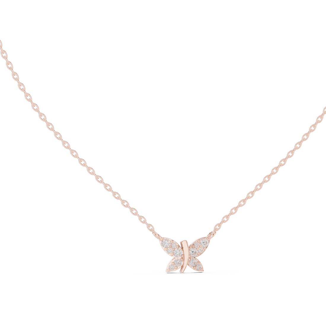 Diamond Butterfly Pendant Necklace