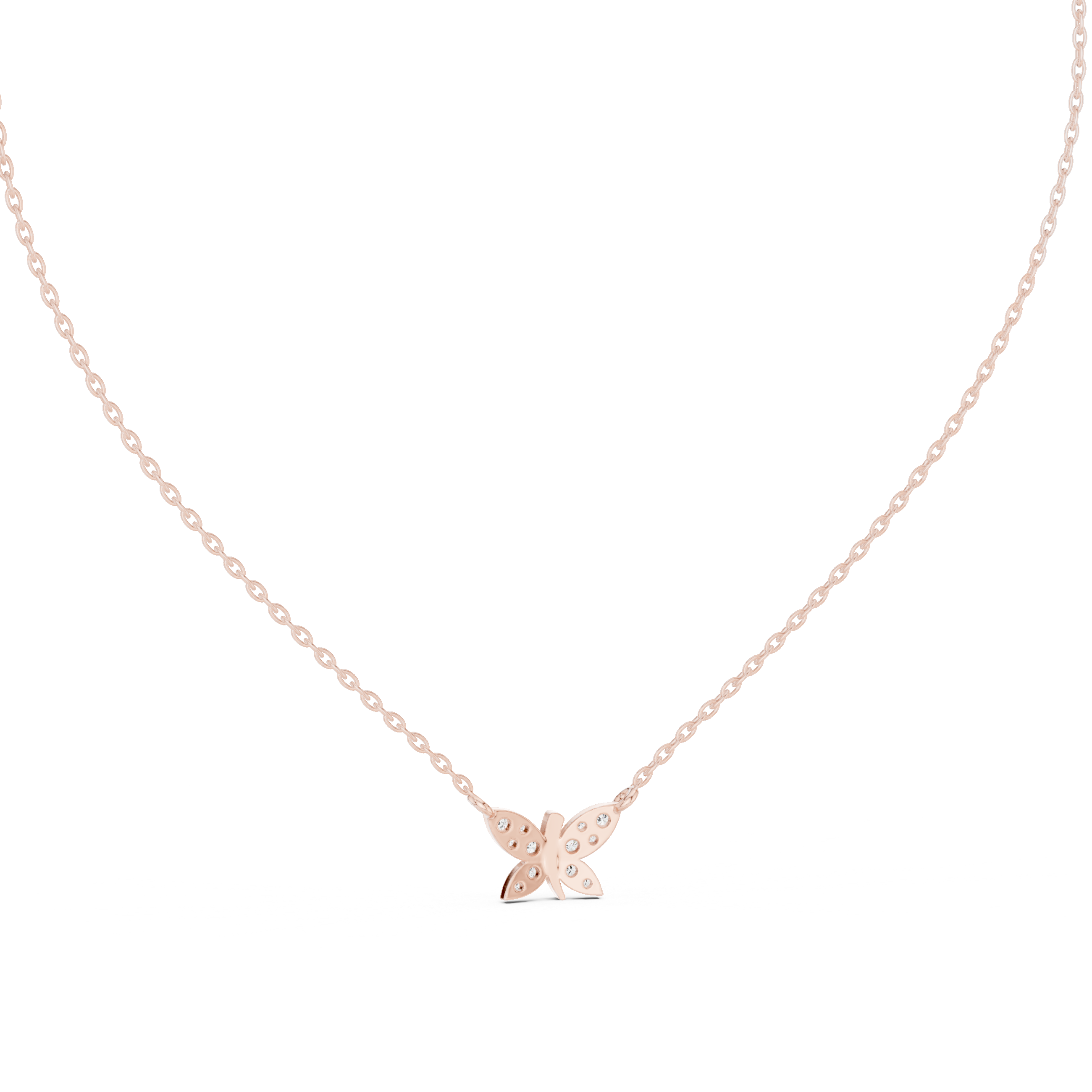 Diamond Butterfly Pendant Necklace