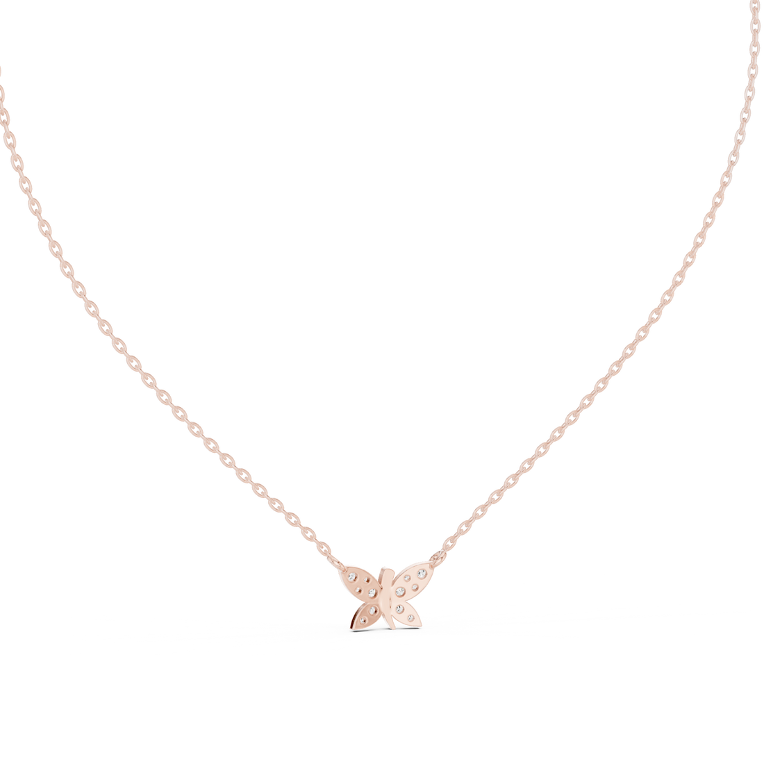 Diamond Butterfly Pendant Necklace
