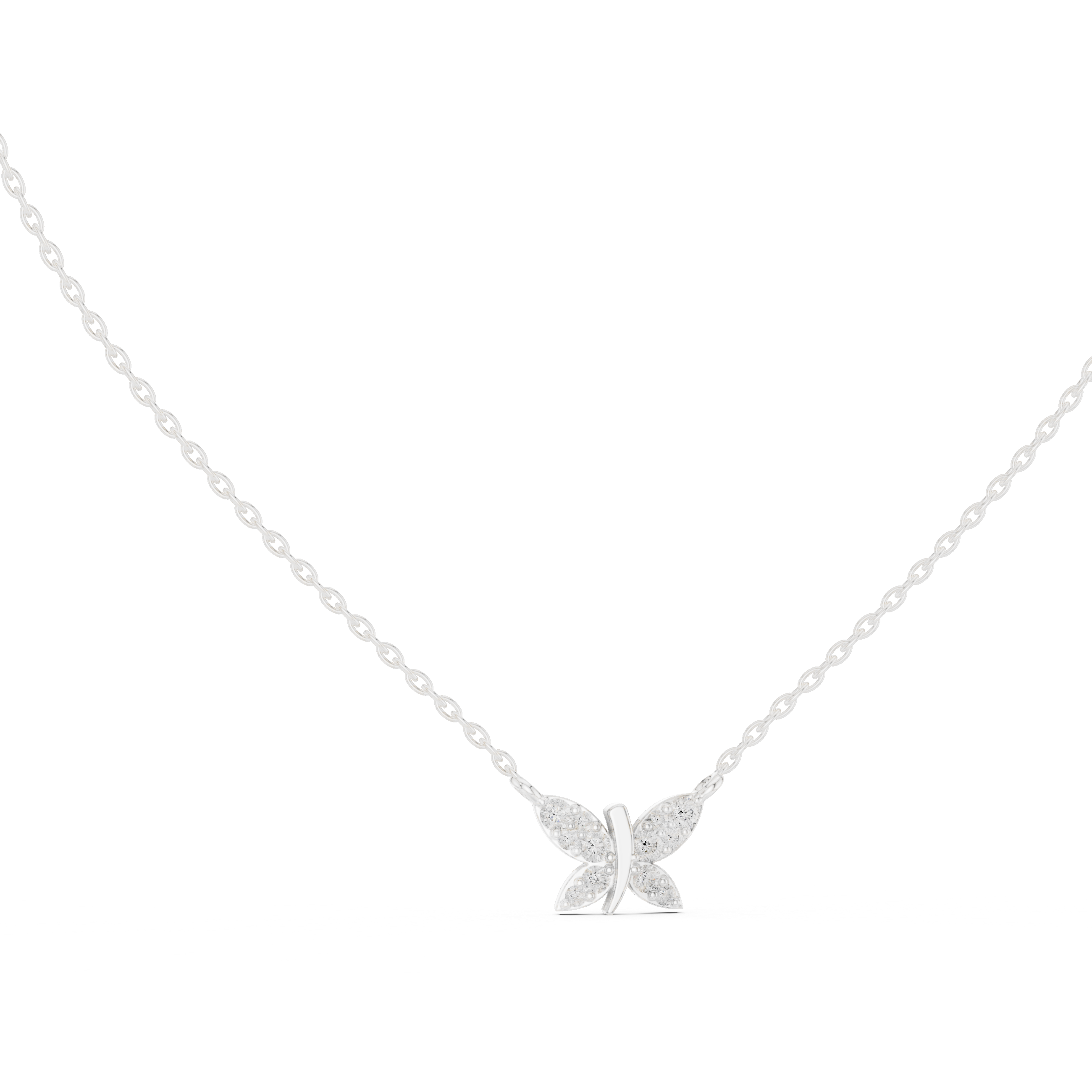 Diamond Butterfly Pendant Necklace