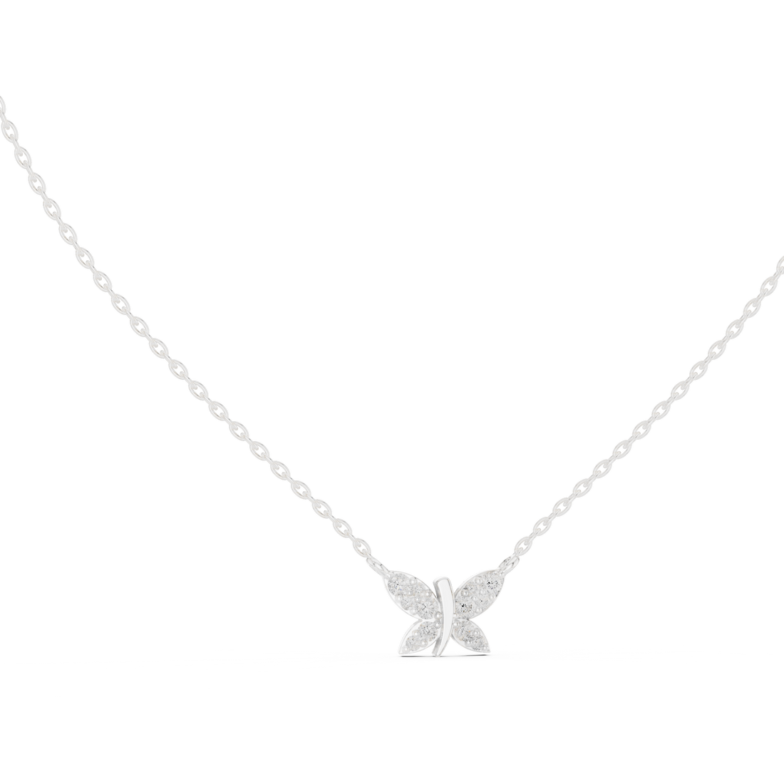 Diamond Butterfly Pendant Necklace