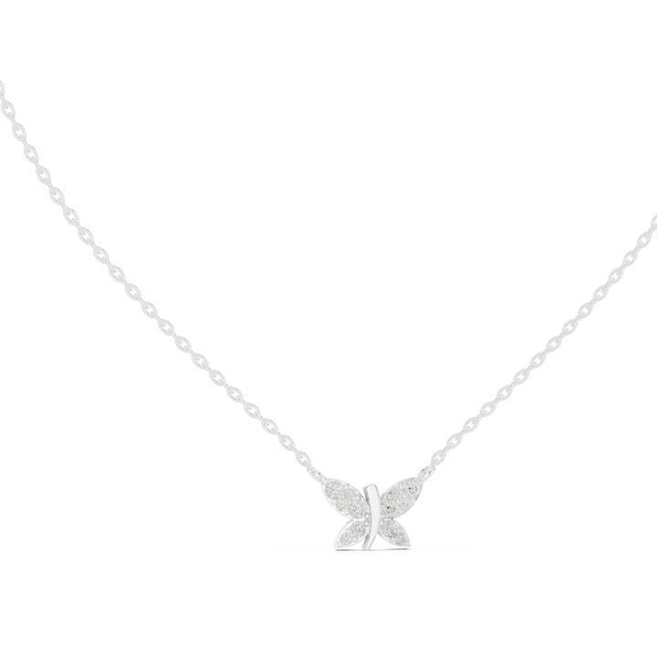 Diamond Butterfly Pendant Necklace