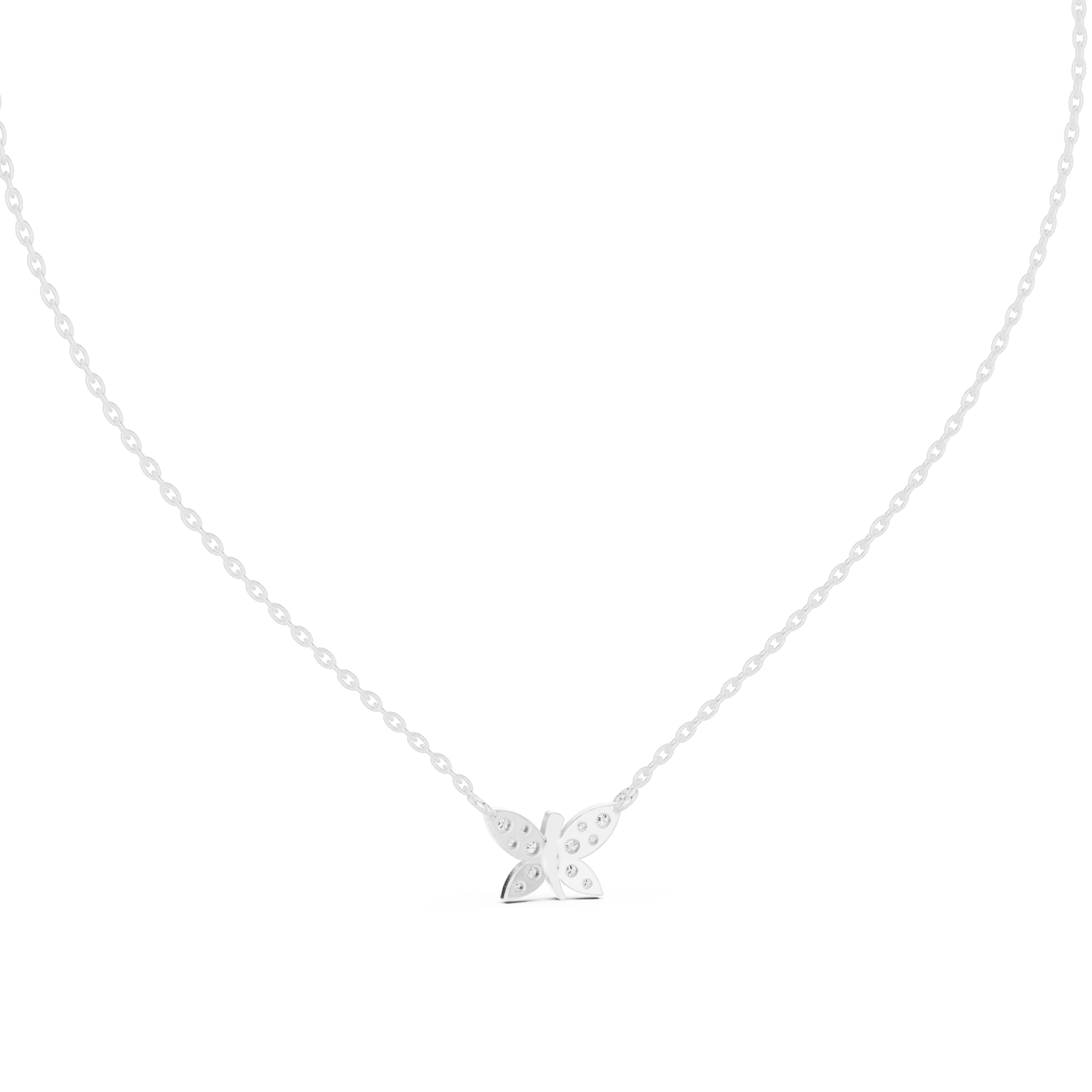 Diamond Butterfly Pendant Necklace