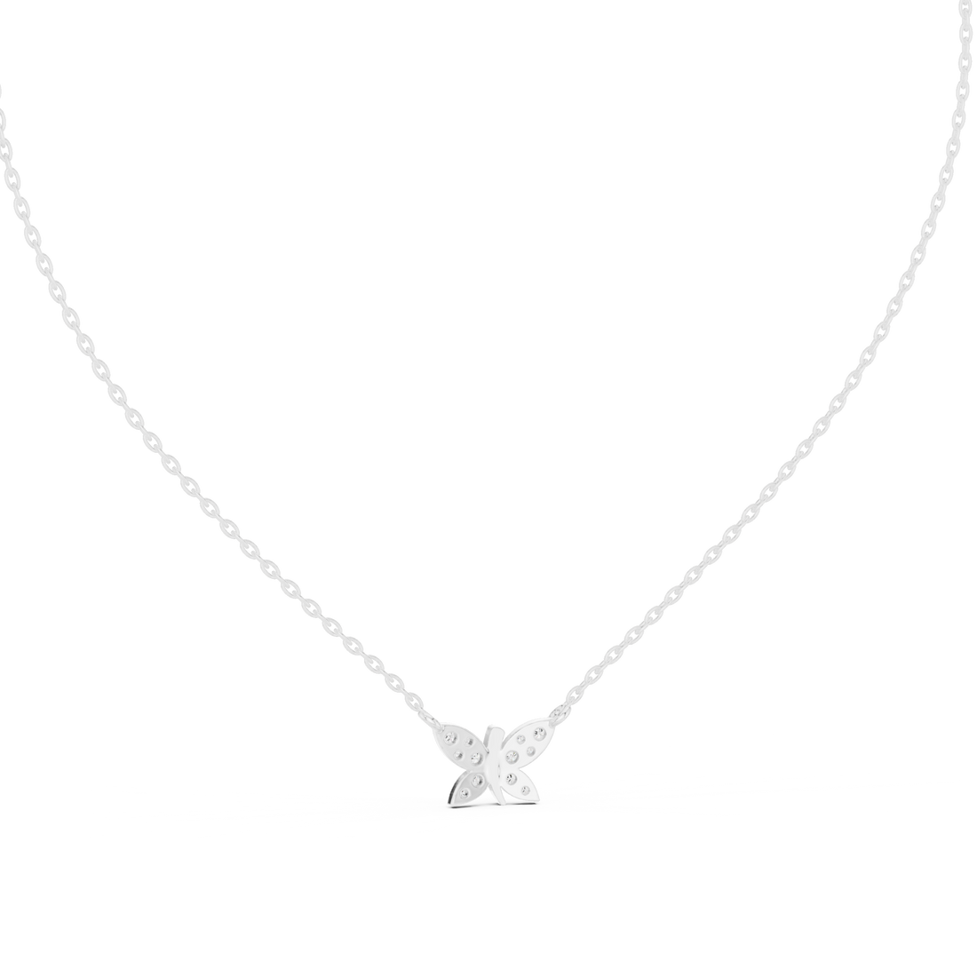 Diamond Butterfly Pendant Necklace