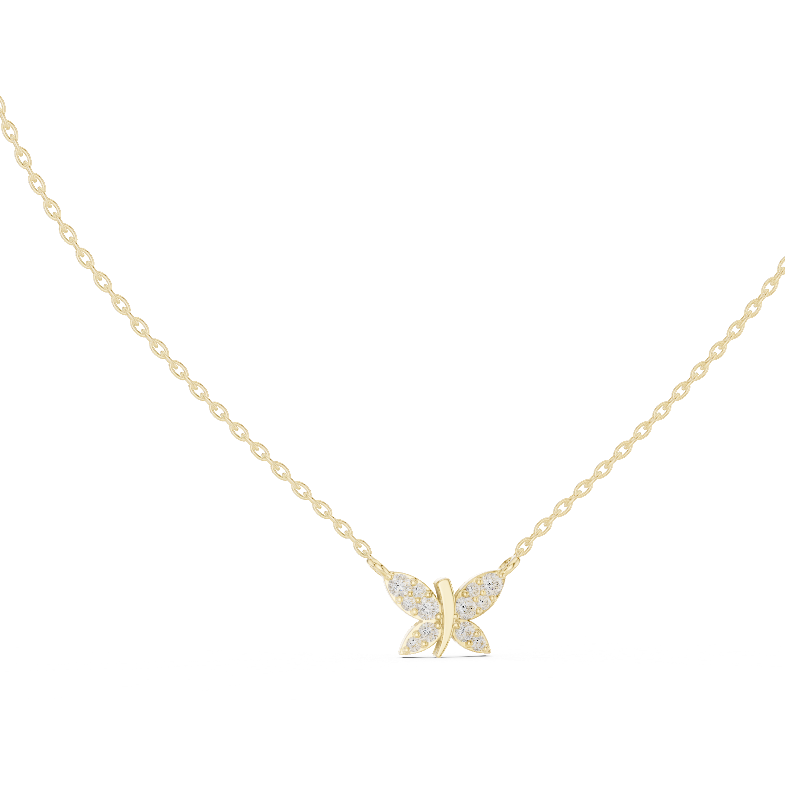 Diamond Butterfly Pendant Necklace