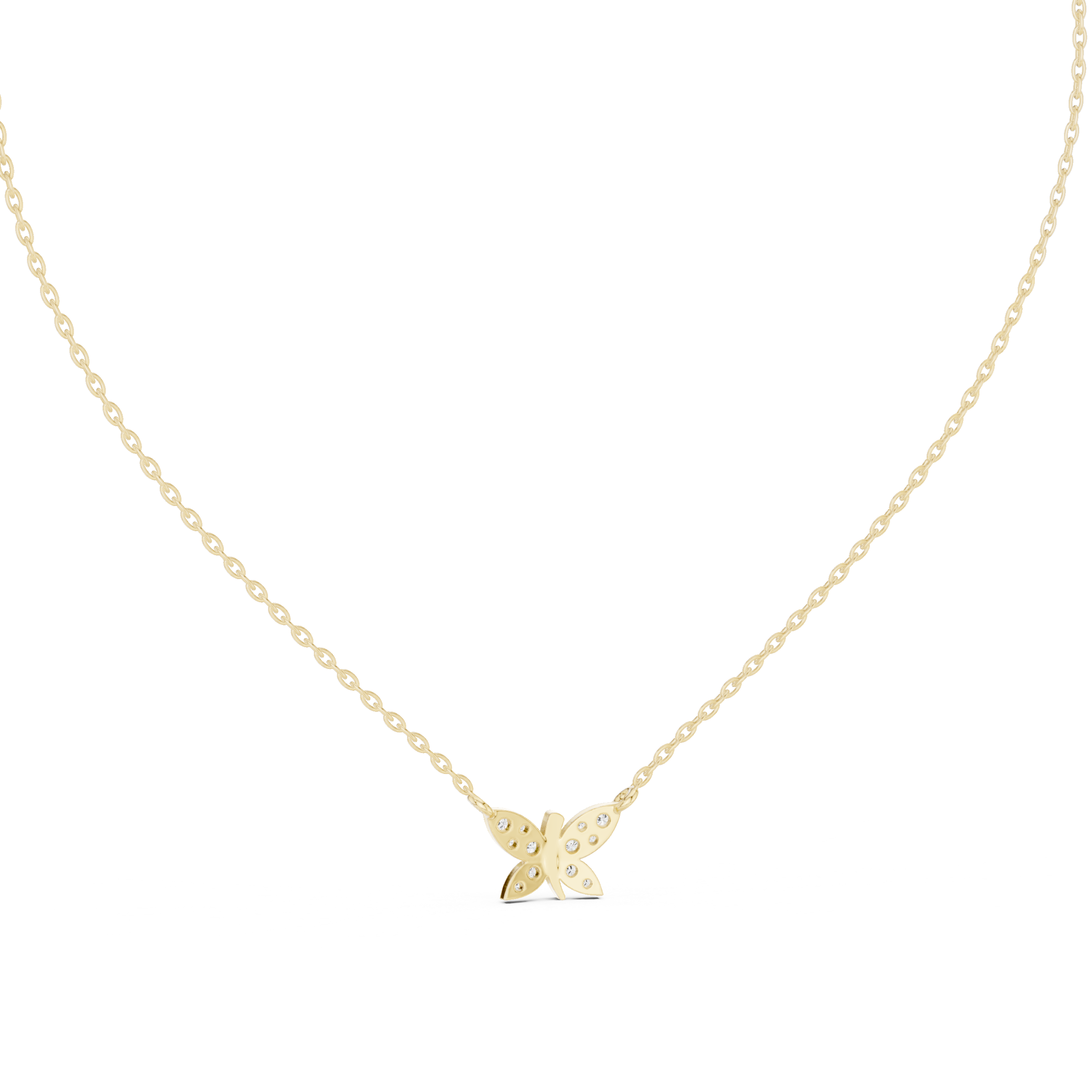 Diamond Butterfly Pendant Necklace