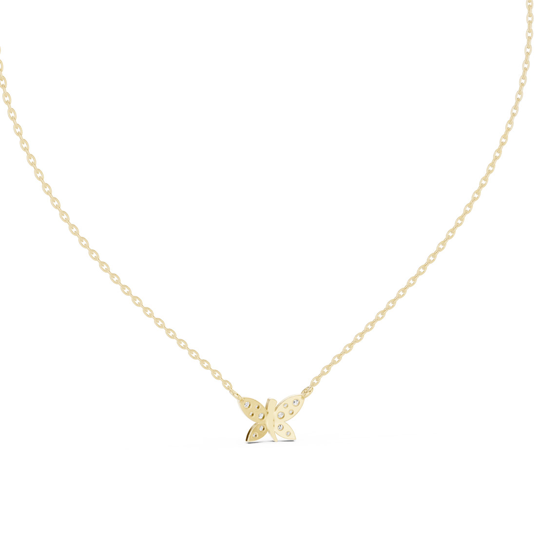 Diamond Butterfly Pendant Necklace
