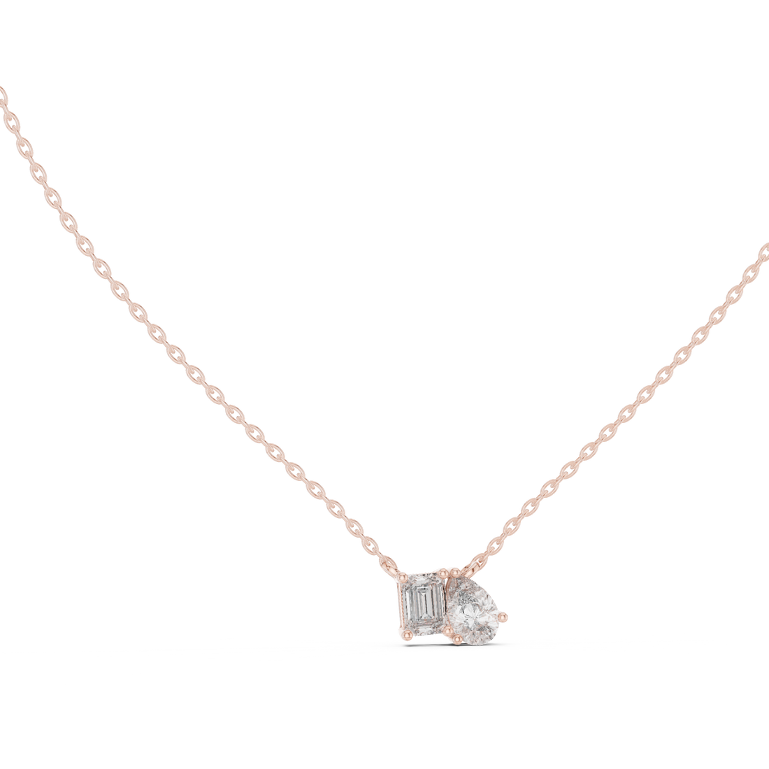Two-Stone Diamond Pendant Necklace