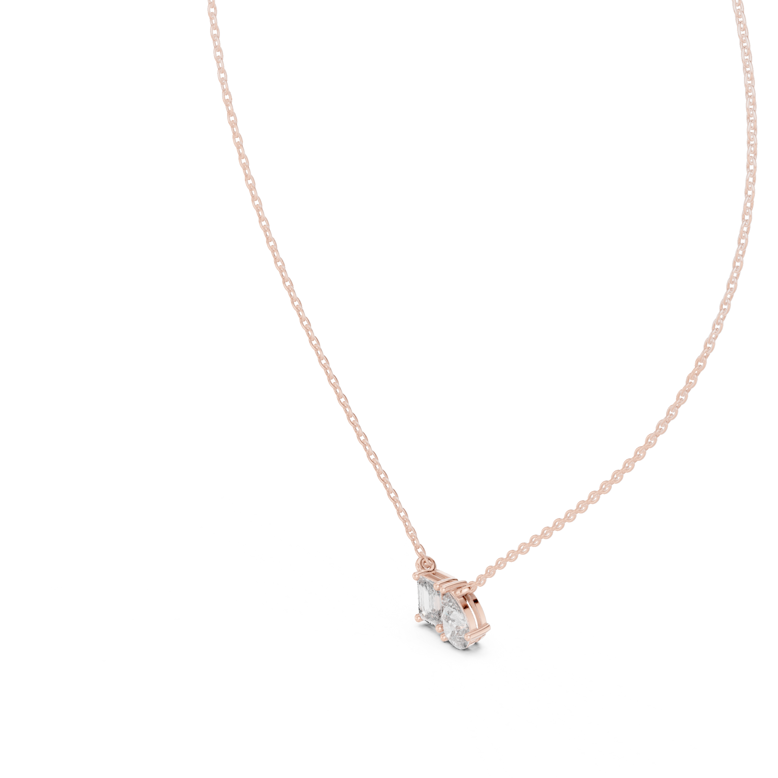Two-Stone Diamond Pendant Necklace