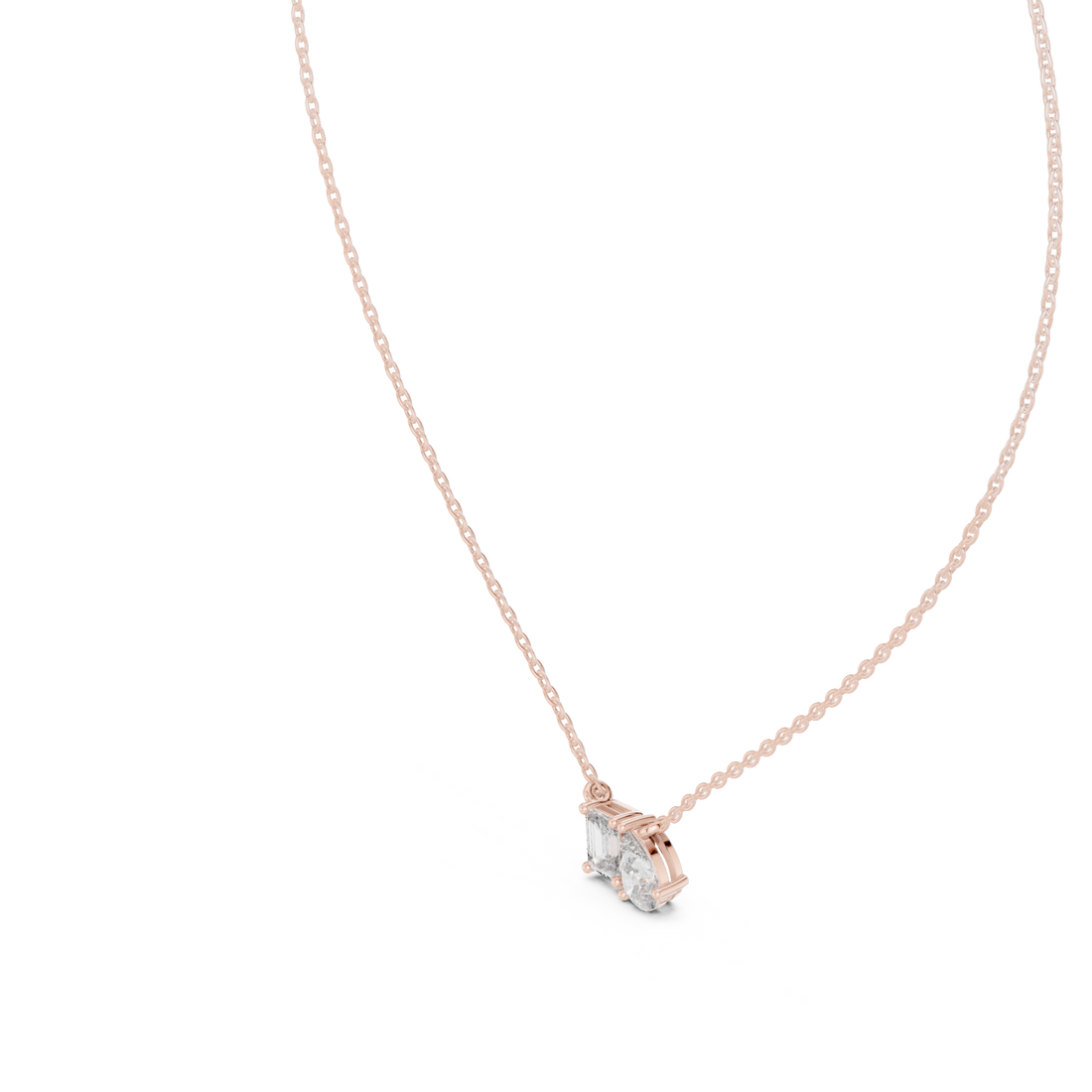 Two-Stone Diamond Pendant Necklace