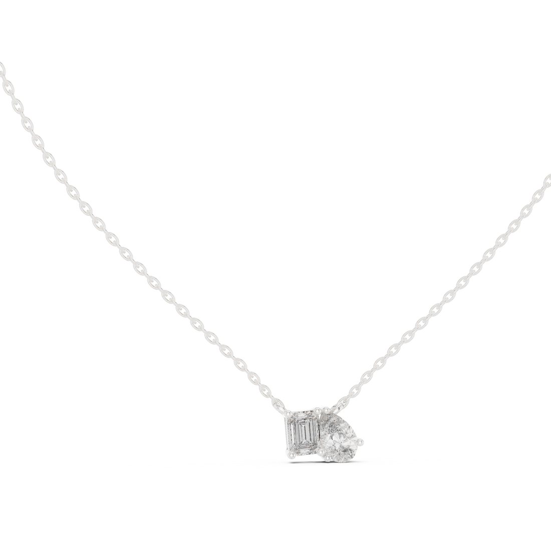 Two-Stone Diamond Pendant Necklace