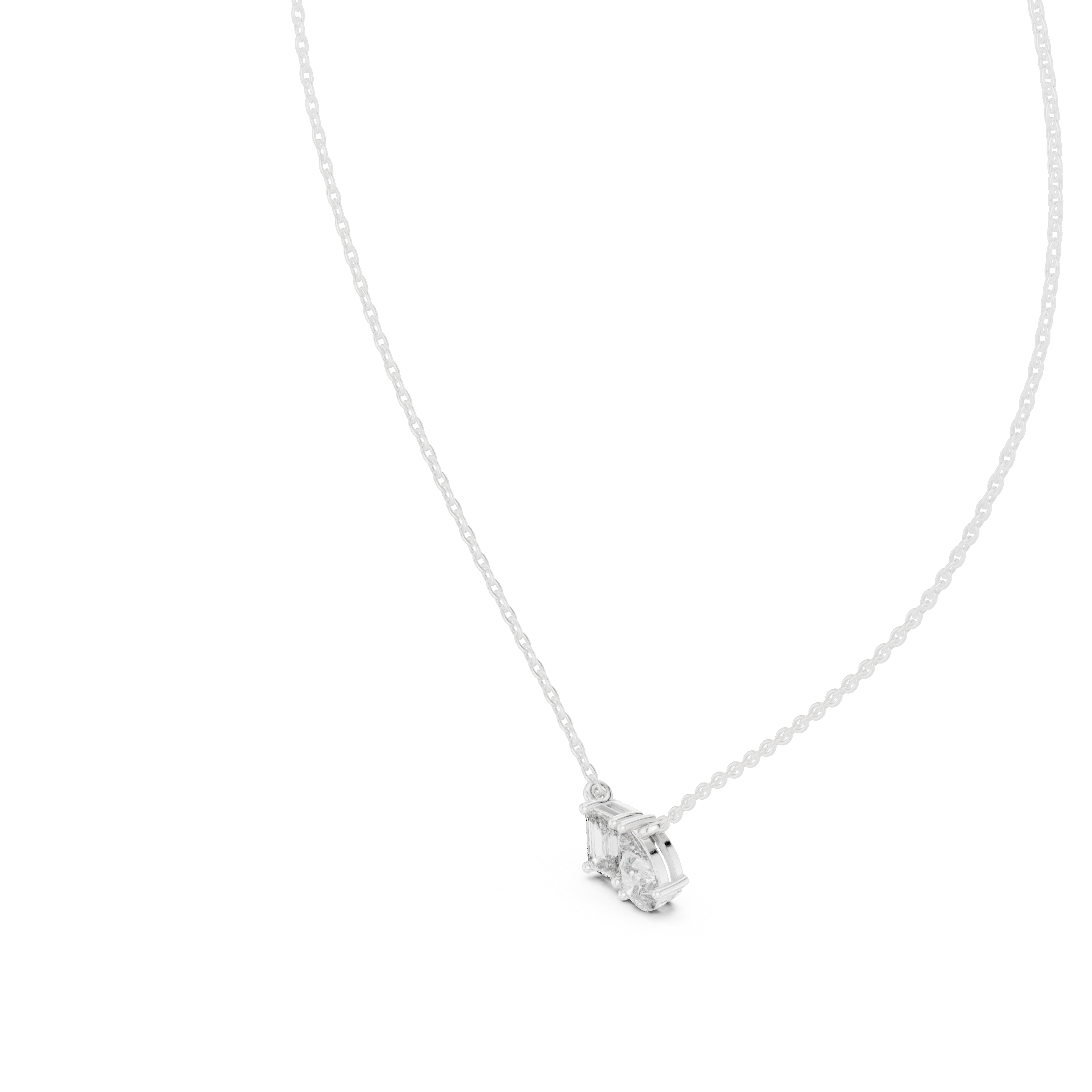 Two-Stone Diamond Pendant Necklace
