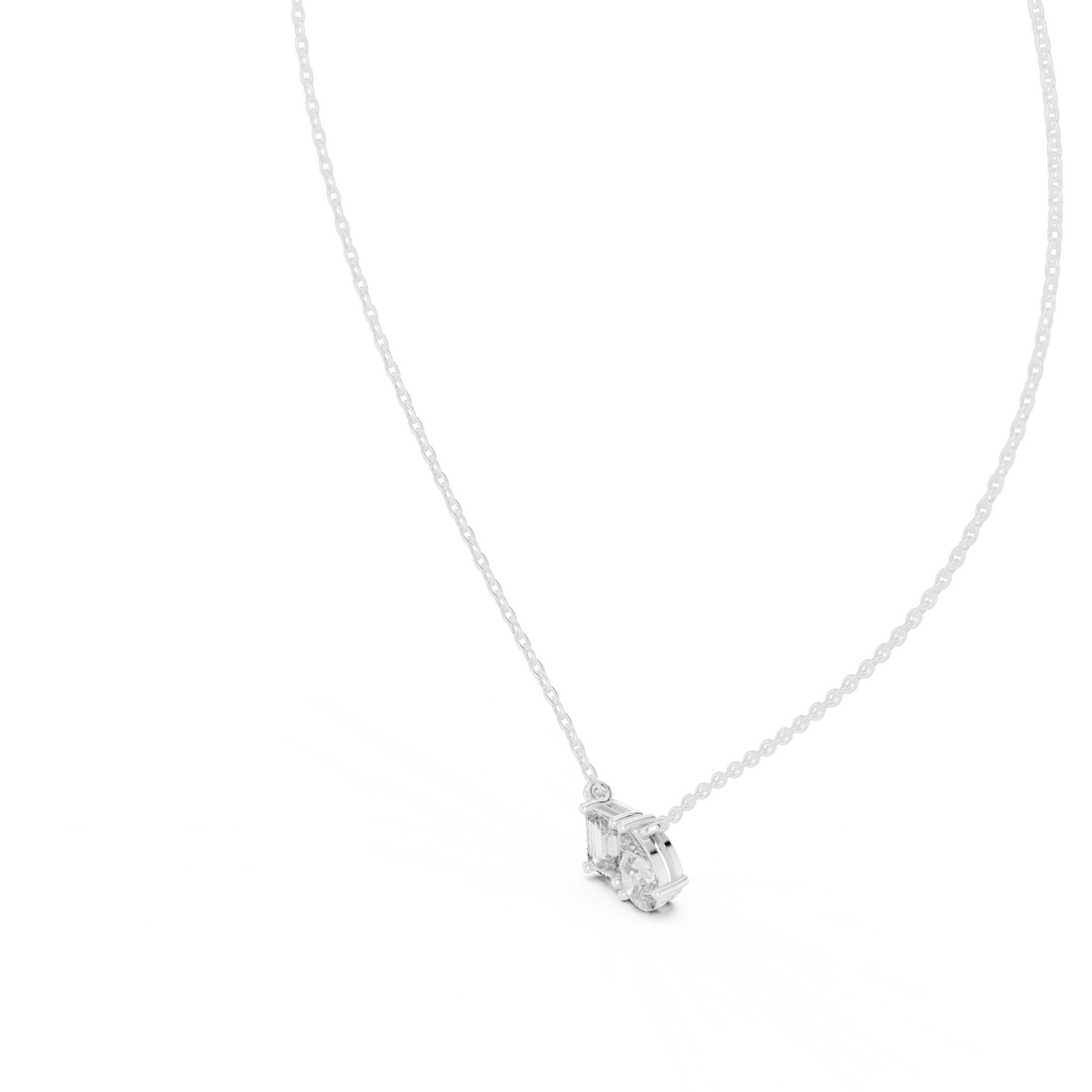 Two-Stone Diamond Pendant Necklace