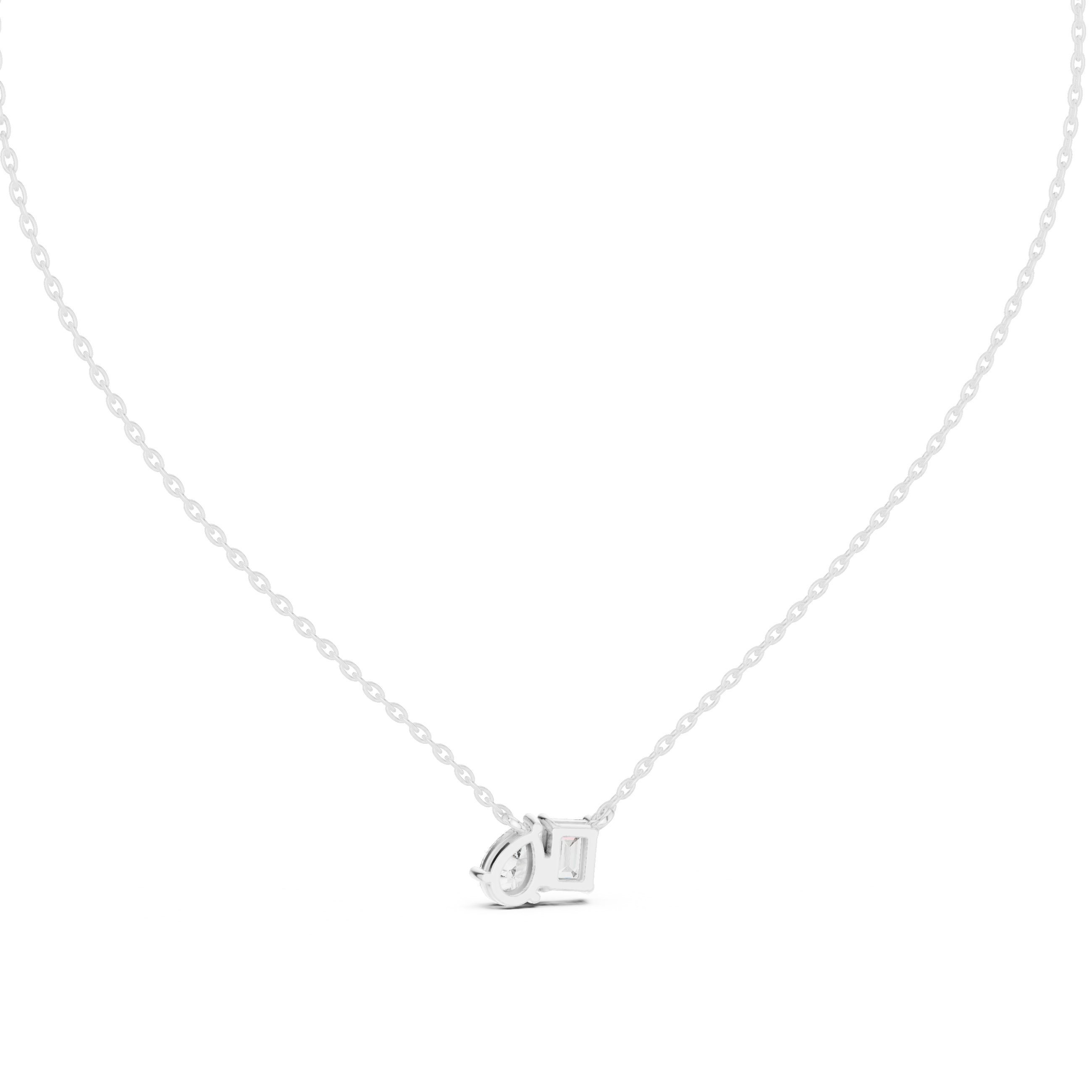 Two-Stone Diamond Pendant Necklace