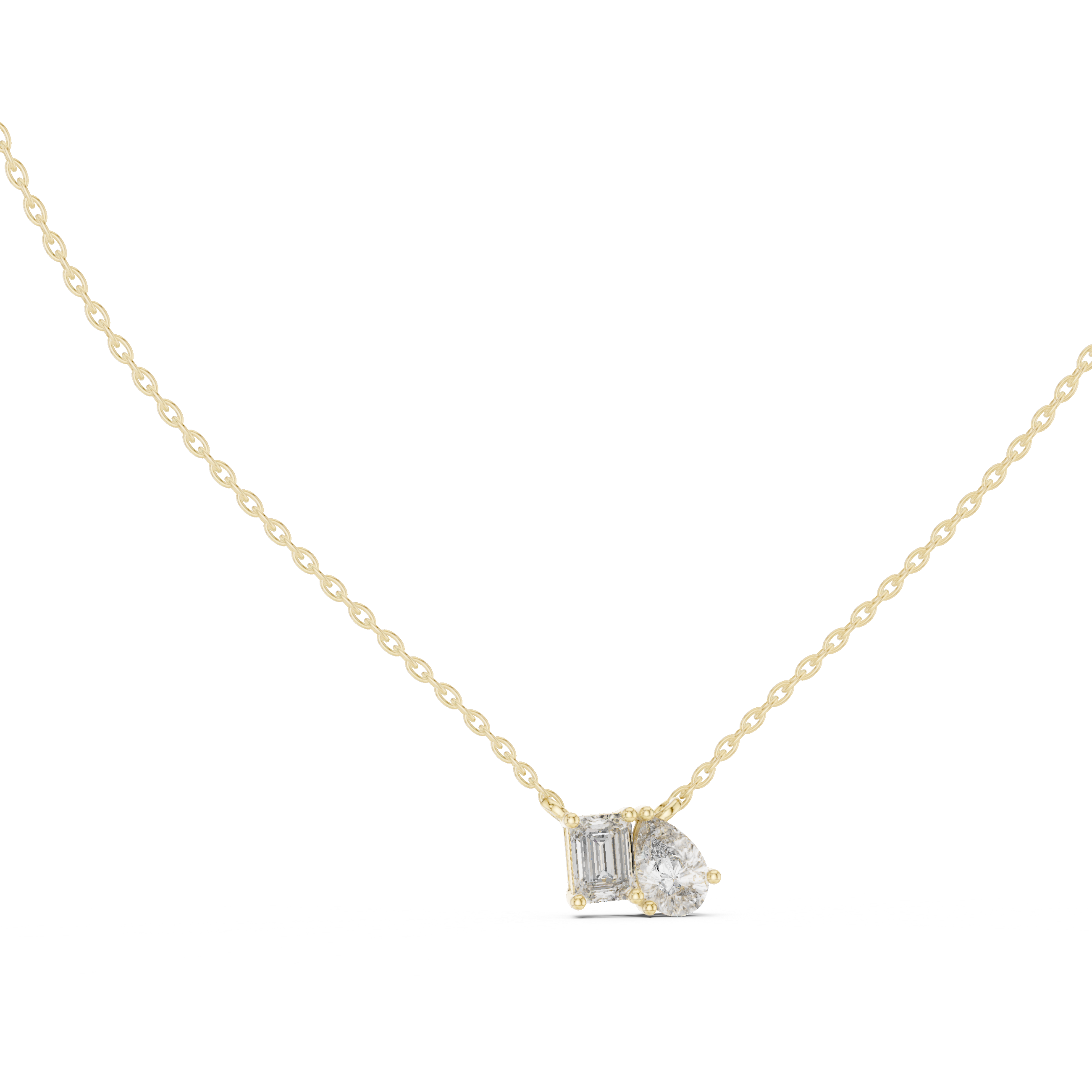 Two-Stone Diamond Pendant Necklace