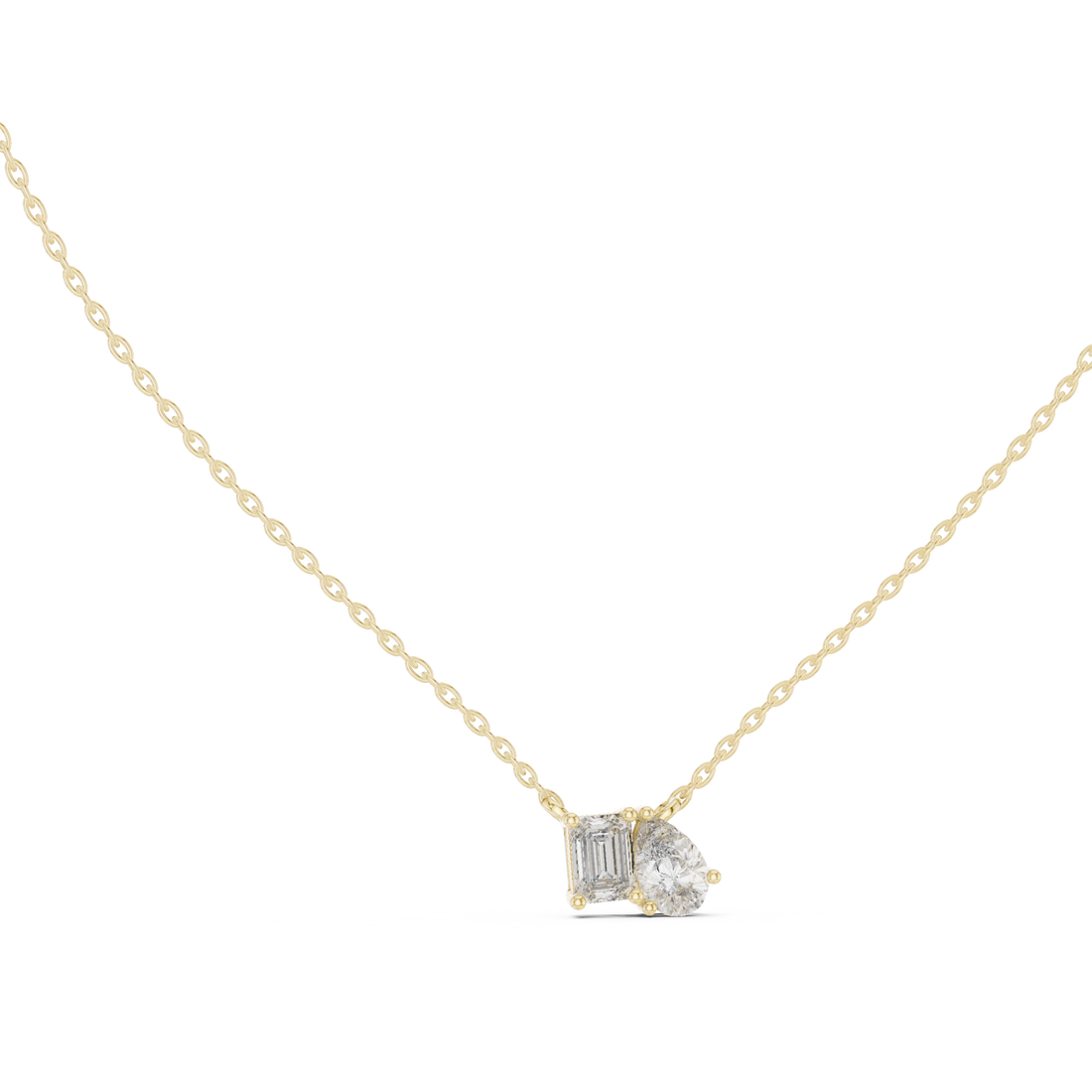 Two-Stone Diamond Pendant Necklace