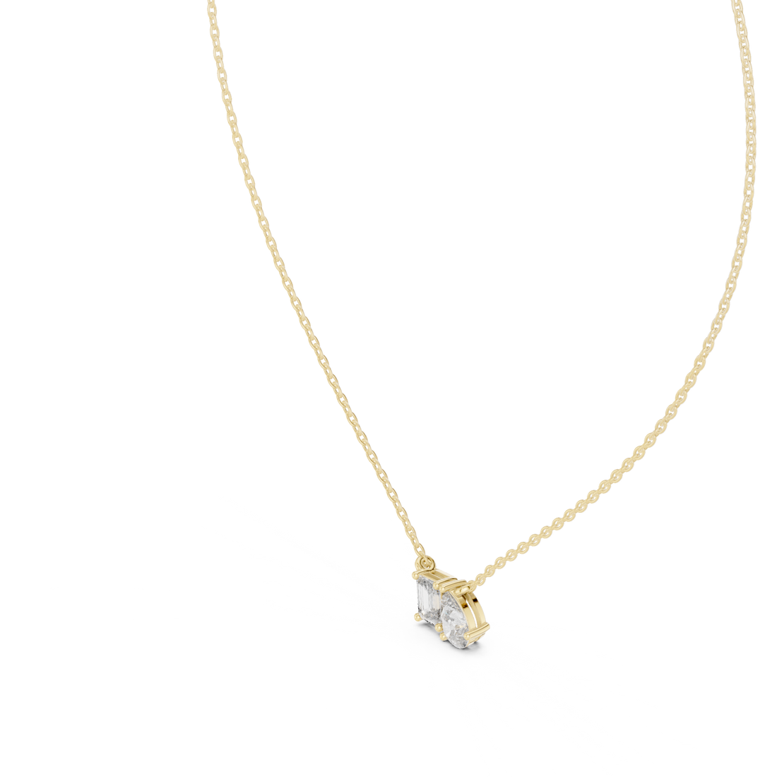 Two-Stone Diamond Pendant Necklace